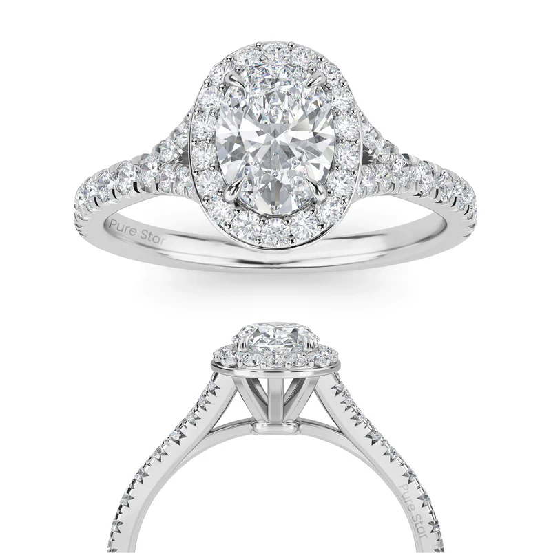 oval halo engagement rings