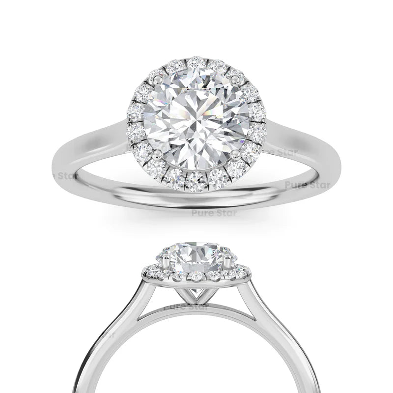 round halo engagement rings