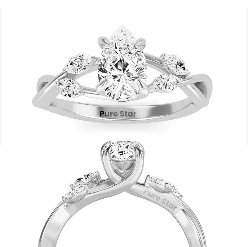 2 carat pear diamond ring