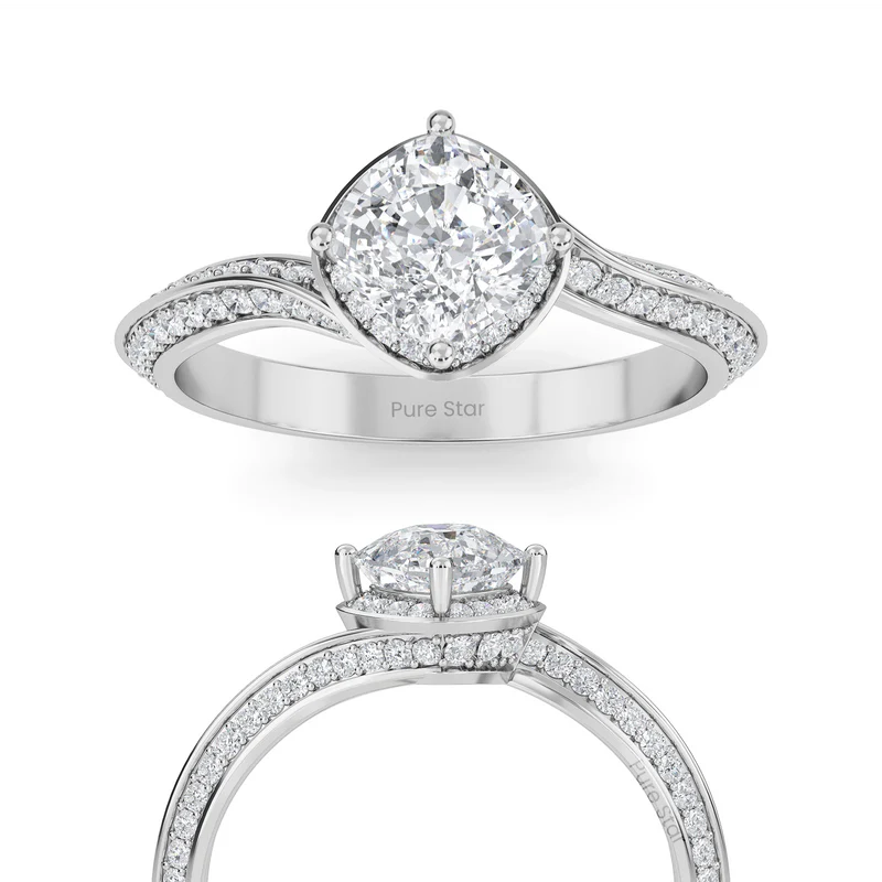 cushion cut diamond ring