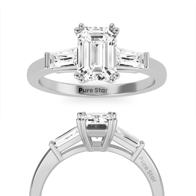 3ct emerald cut diamond ring