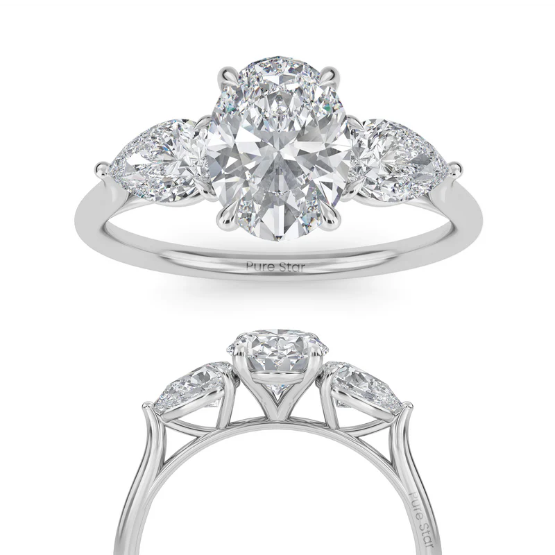 3 stone oval engagement ring