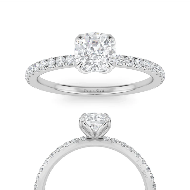 cushion cut diamond engagement rings