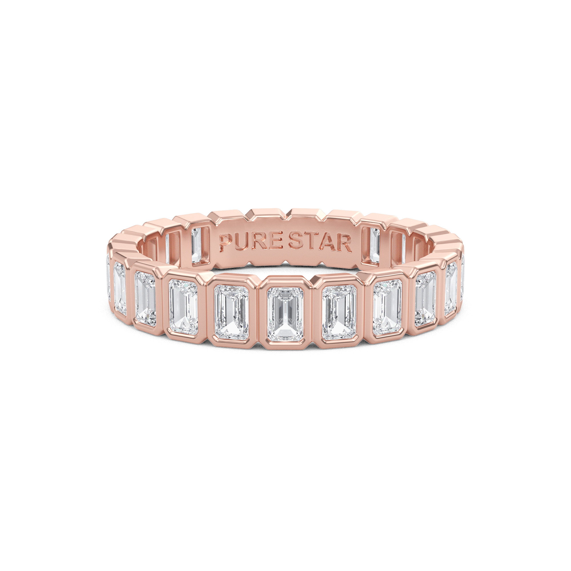 Maisie Emerald Lab Grown Eternity Band 3.1mm*2.0mm 18K Rose Gold-purestarjewelry