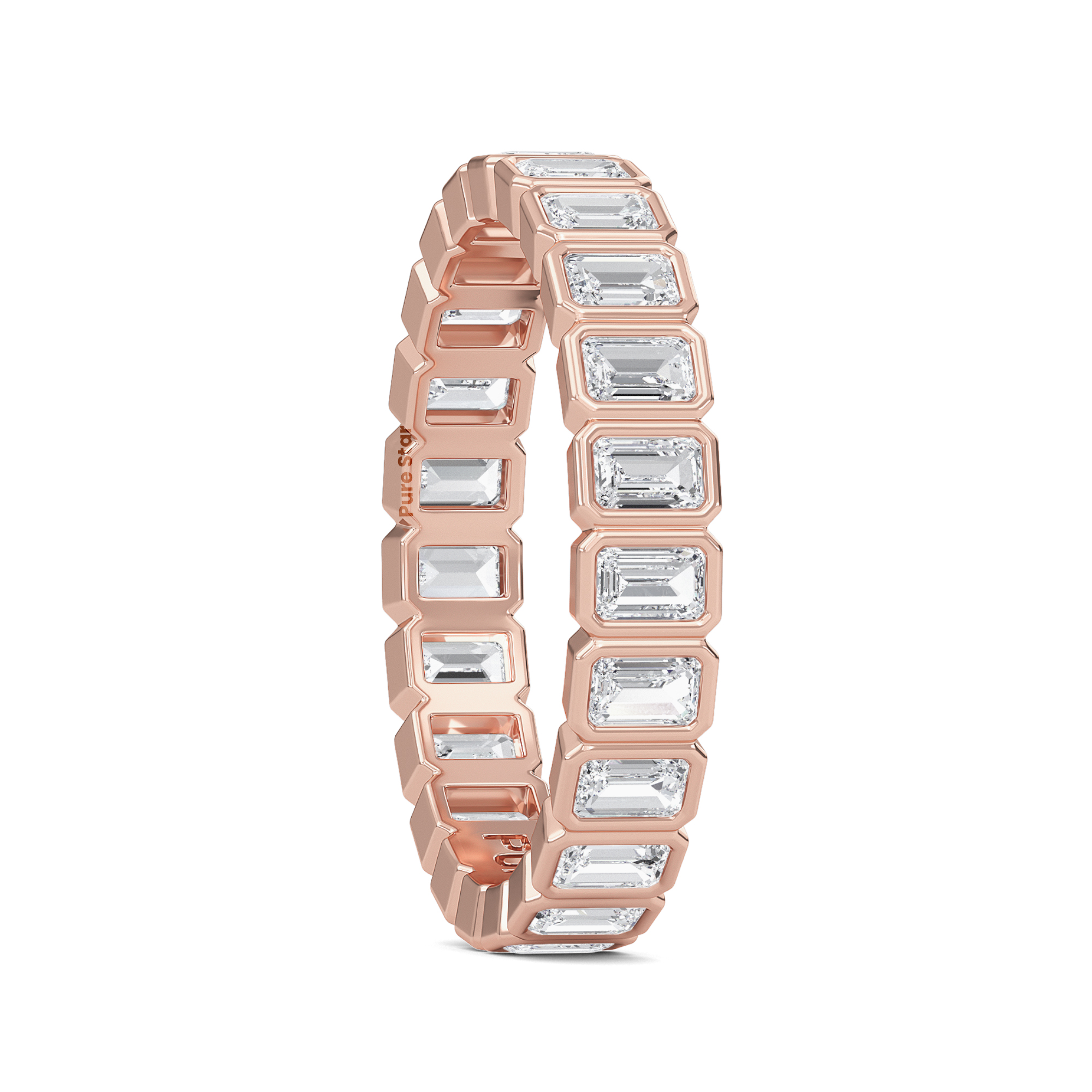 Maisie Emerald Lab Grown Eternity Band 3.1mm*2.0mm 14K Rose Gold-purestarjewelry