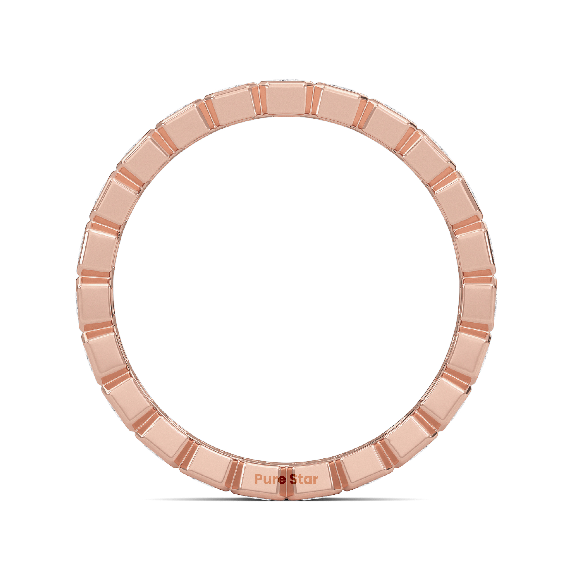 Maisie Emerald Lab Grown Eternity Band 3.1mm*2.0mm 14K Rose Gold-purestarjewelry