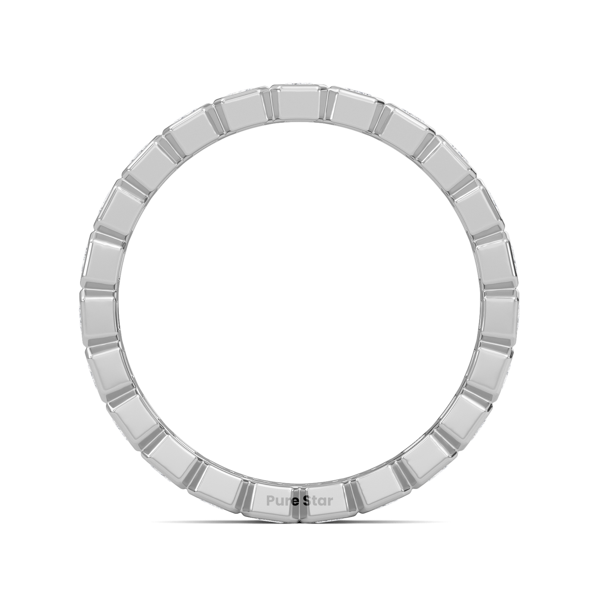 Maisie Emerald Lab Grown Eternity Band 3.1mm*2.0mm 14K White Gold-purestarjewelry