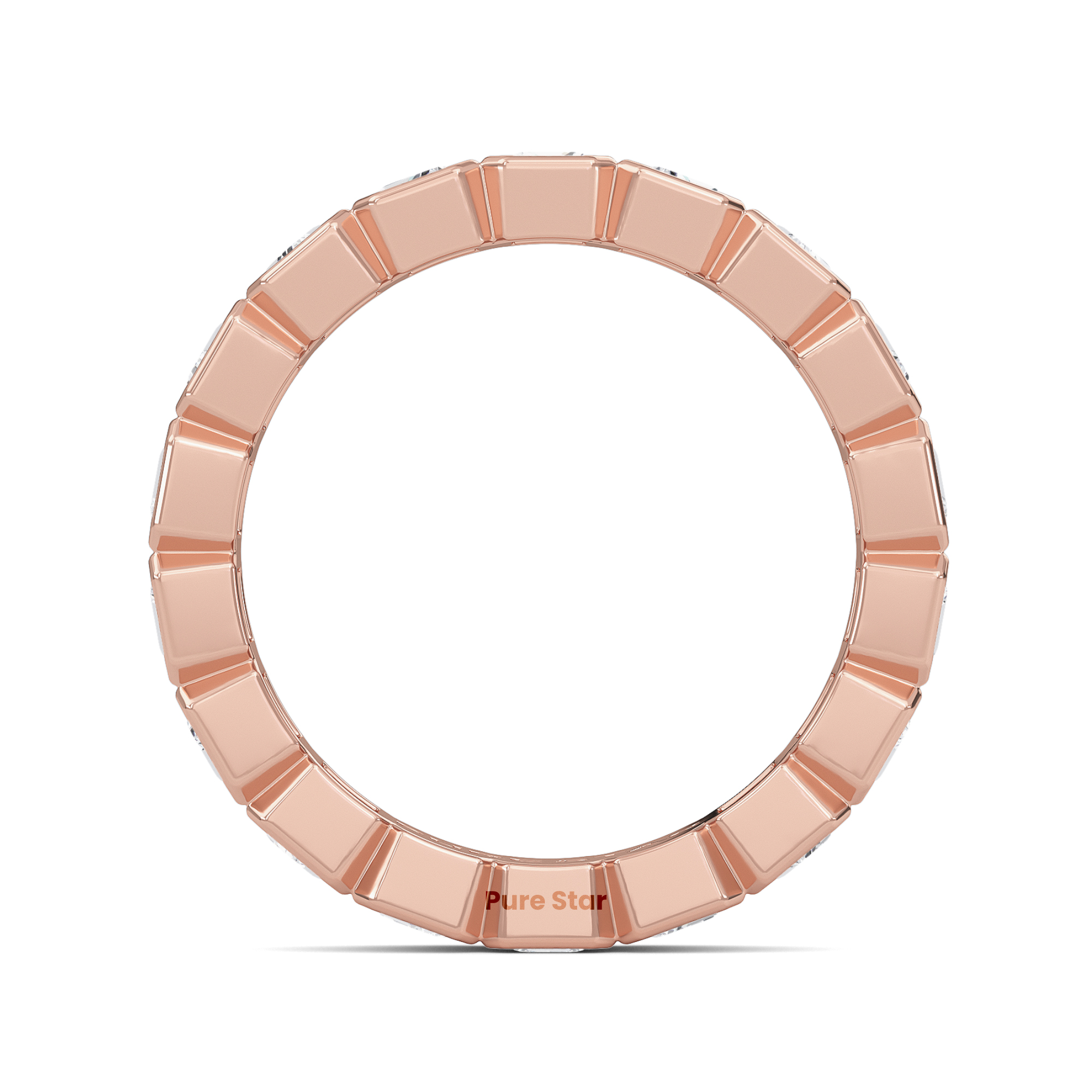 Maisie Emerald Lab Grown Eternity Band 4.0mm*2.85mm 18K Rose Gold-purestarjewelry