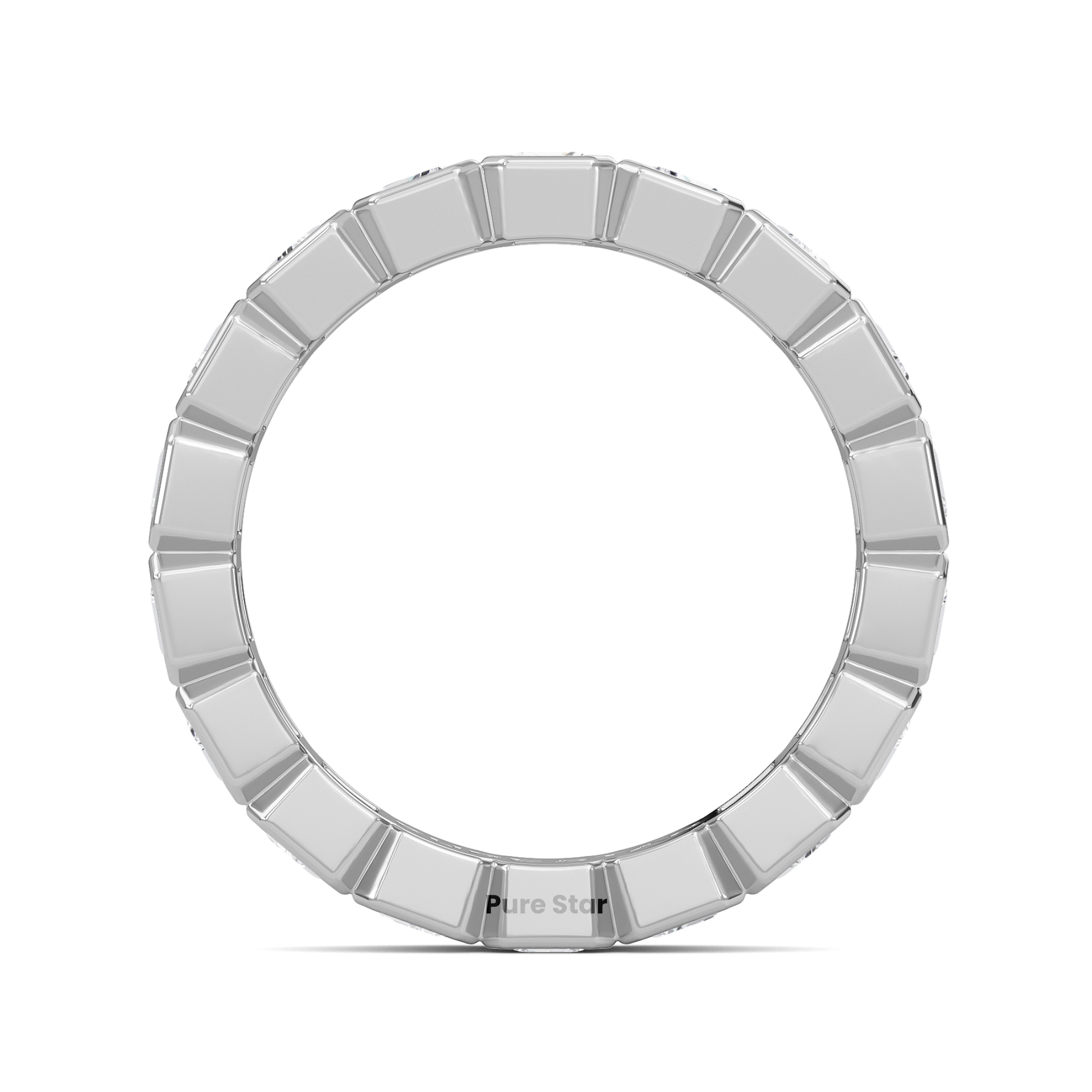 Maisie Emerald Lab Grown Eternity Band 4.0mm*2.85mm 14K White Gold-purestarjewelry