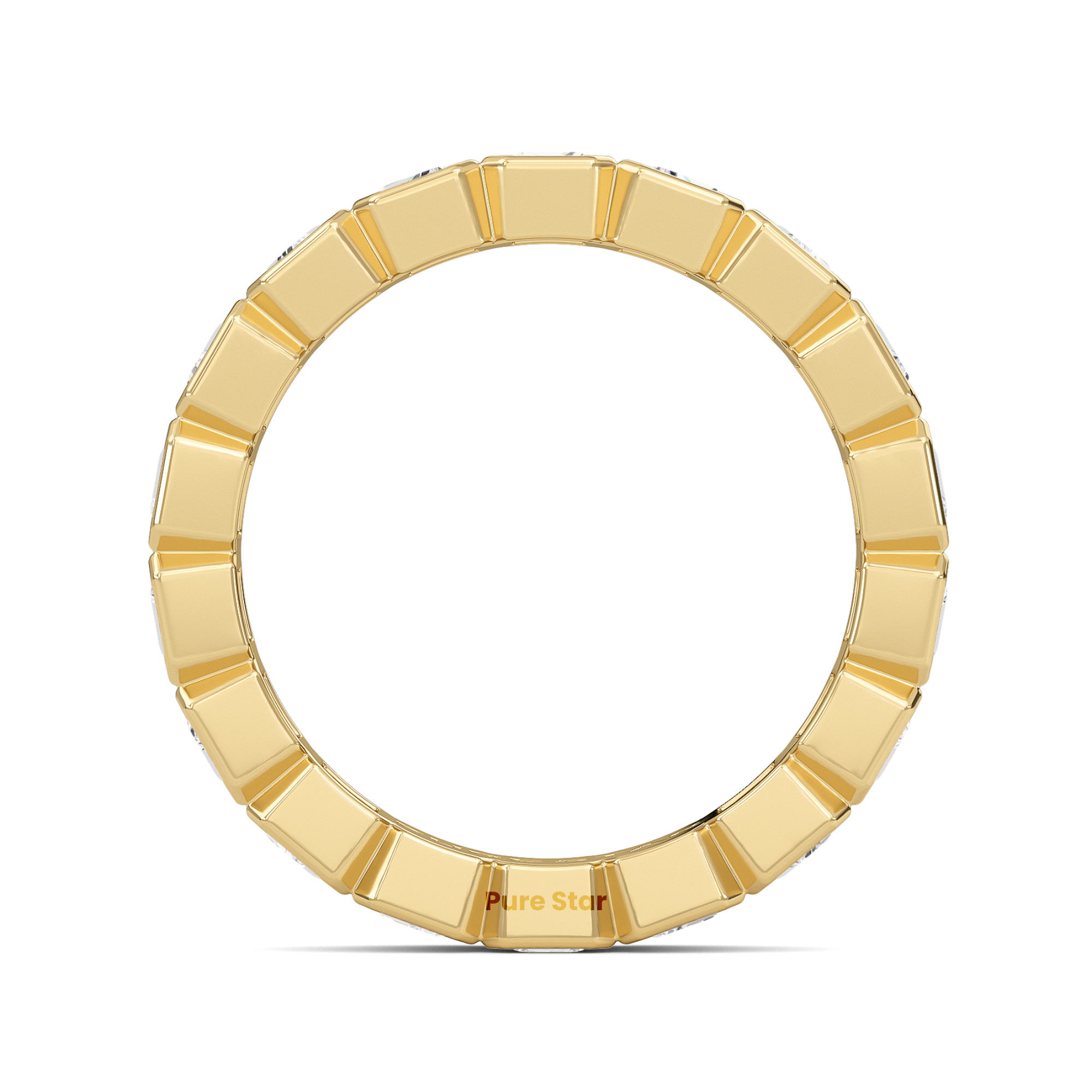 Maisie Emerald Lab Grown Eternity Band 4.0mm*2.85mm 10K Yellow Gold-purestarjewelry