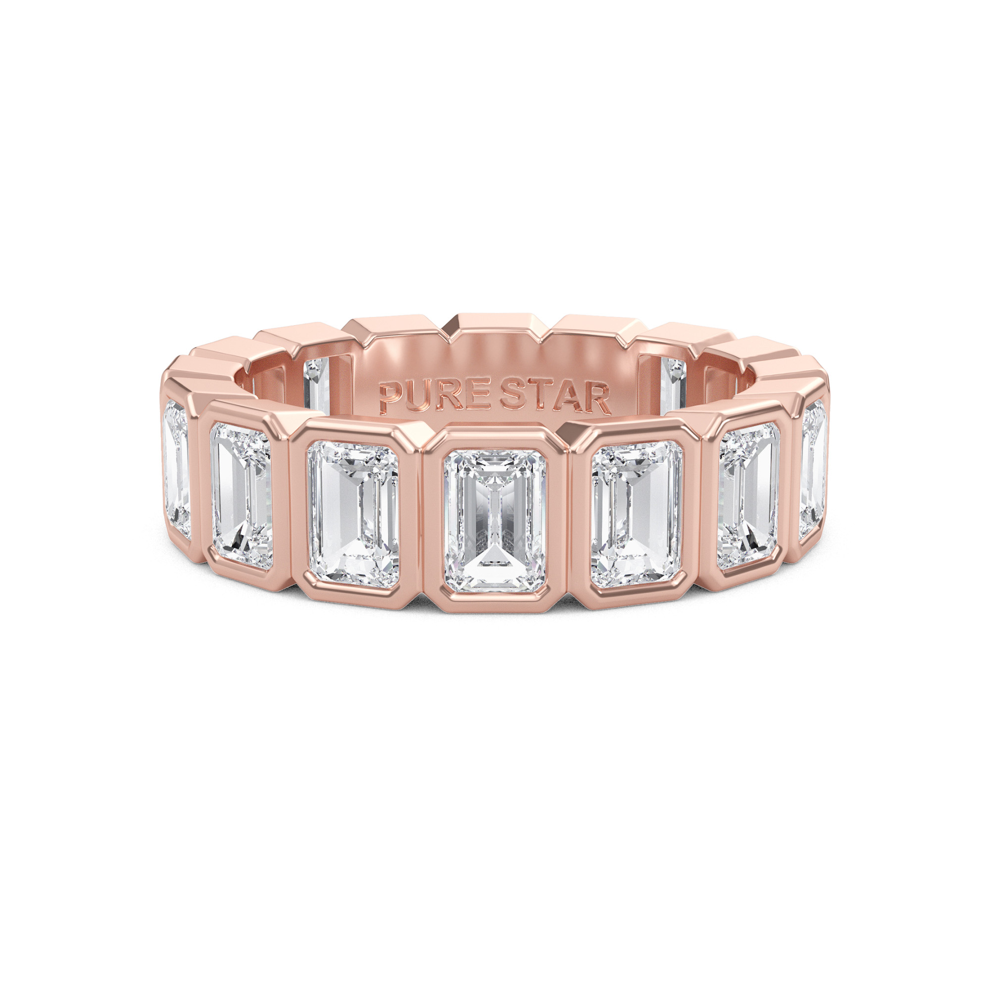 emerald diamond wedding band

