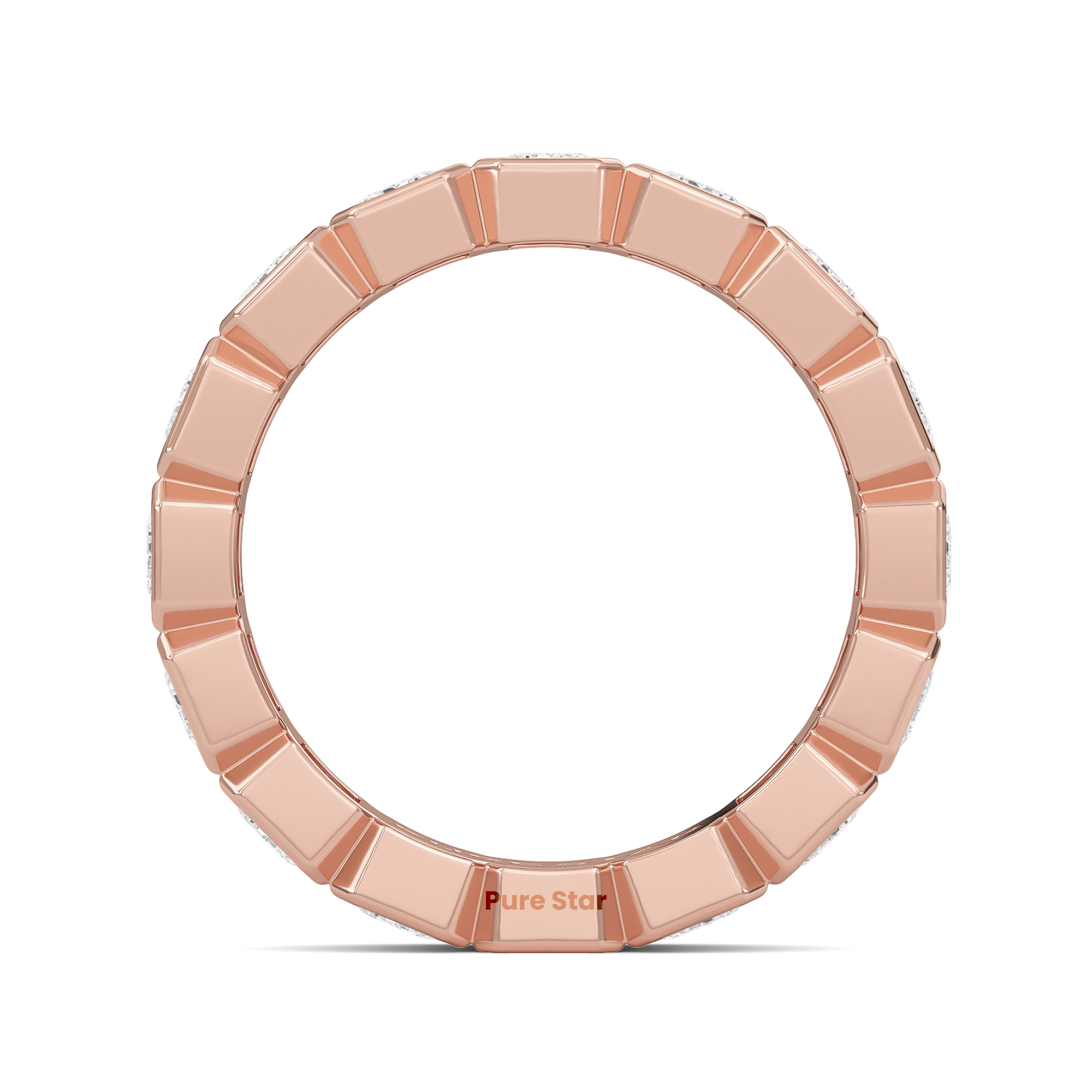 Maisie Emerald Lab Grown Eternity Band 4.5mm*3.2mm 18K Rose Gold-purestarjewelry