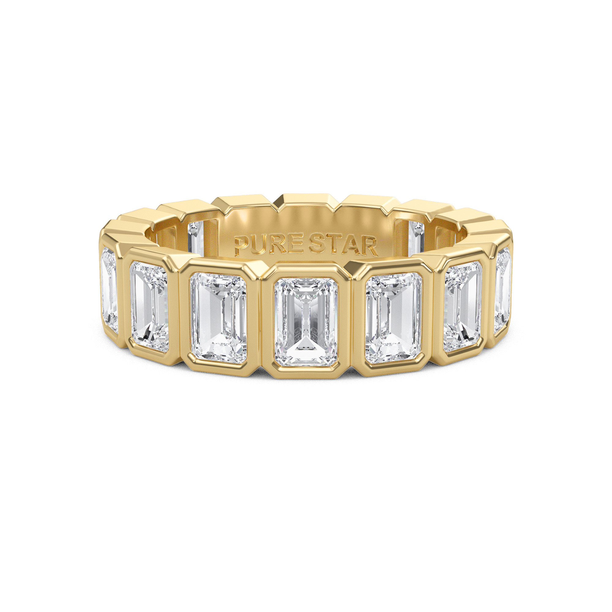 Maisie Emerald Lab Grown Eternity Band 4.5mm*3.2mm 14K Yellow Gold-purestarjewelry