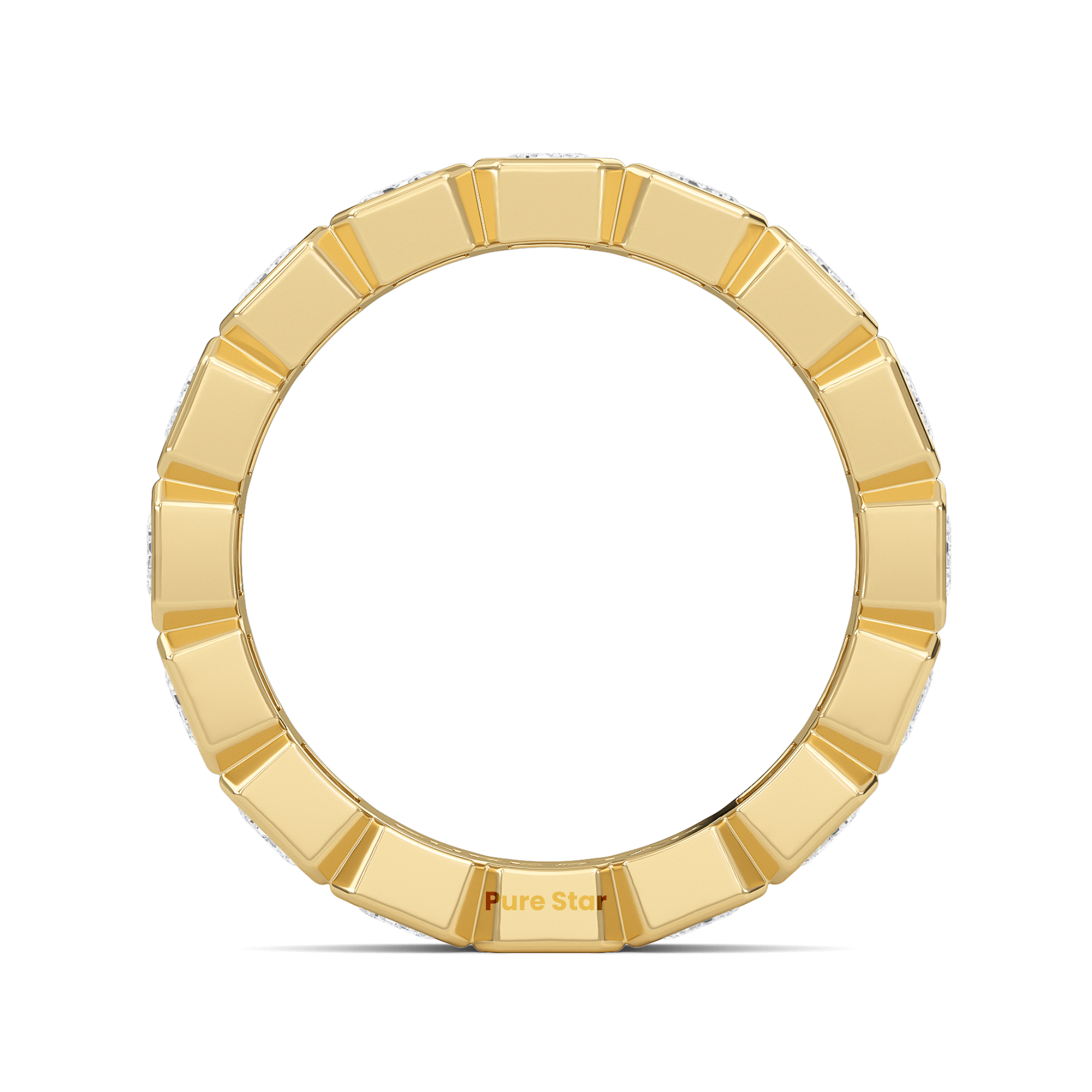 Maisie Emerald Lab Grown Eternity Band 4.5mm*3.2mm 14K Yellow Gold-purestarjewelry