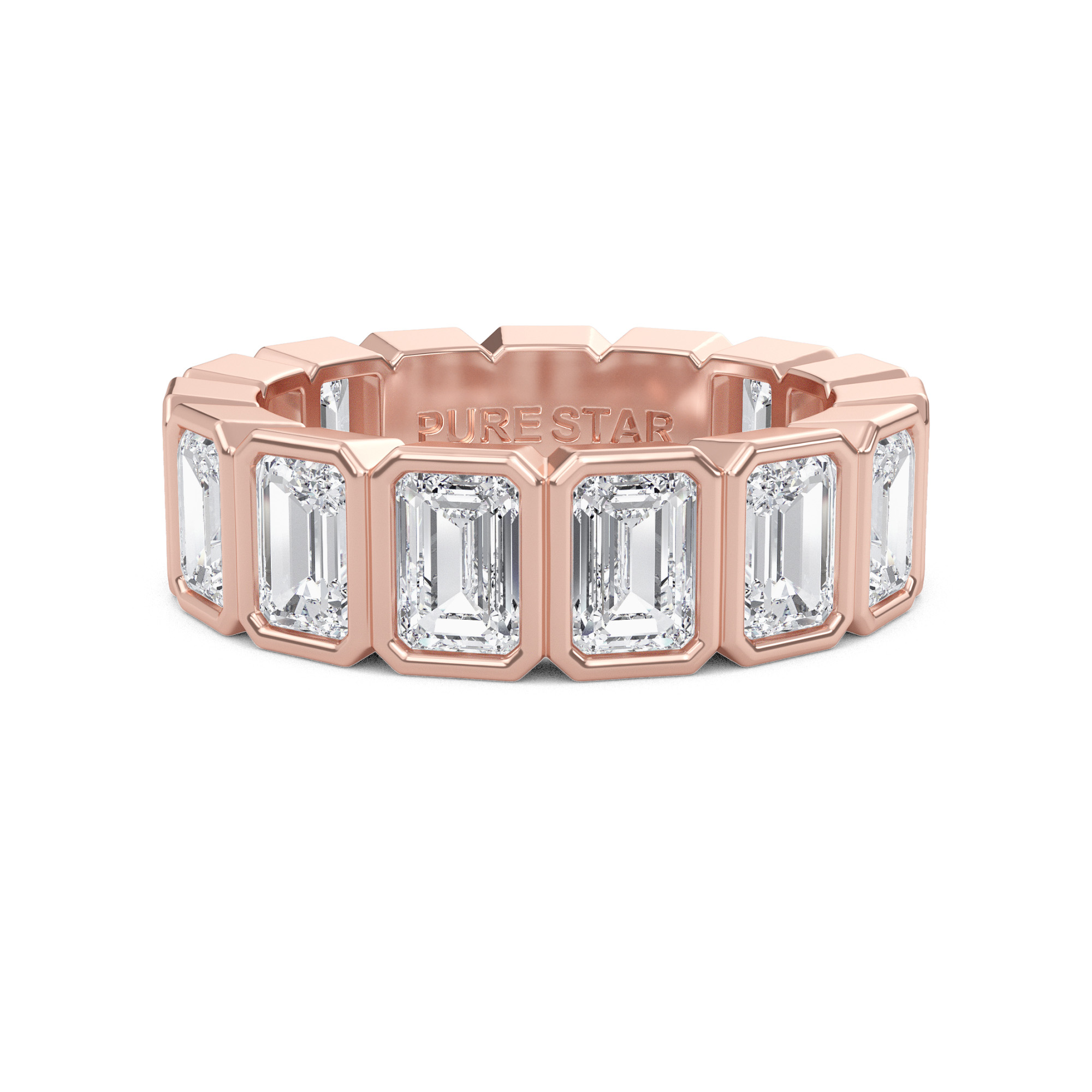 Maisie Emerald Lab Grown Eternity Band 5.0mm*3.55mm 18K Rose Gold-purestarjewelry