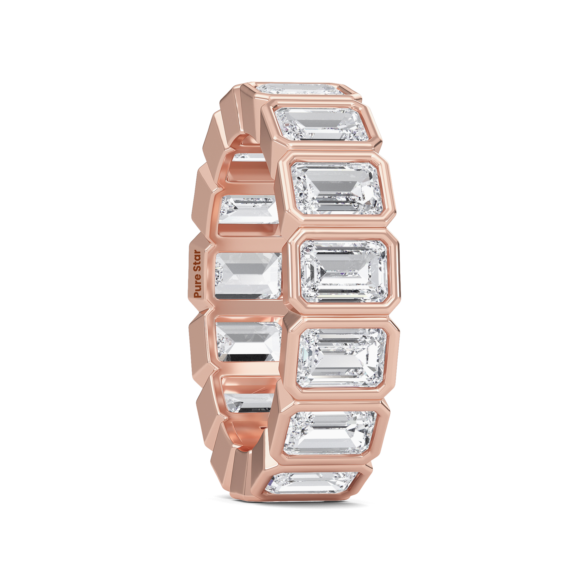 Maisie Emerald Lab Grown Eternity Band 5.0mm*3.55mm 18K Rose Gold-purestarjewelry