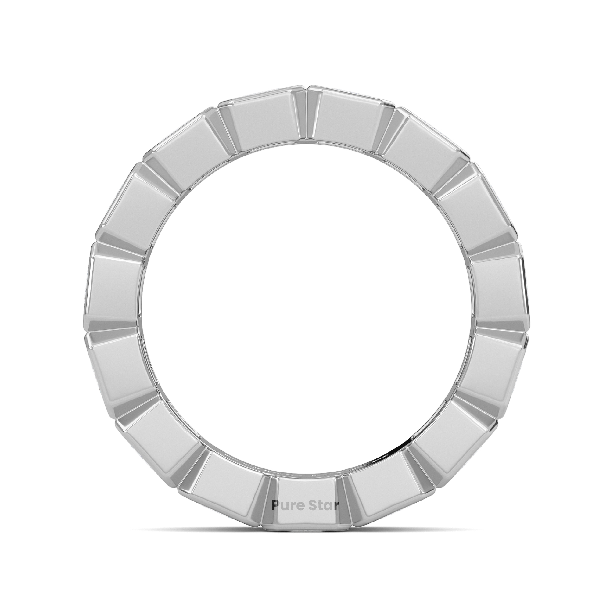 Maisie Emerald Lab Grown Eternity Band 5.0mm*3.55mm 18K White Gold-purestarjewelry