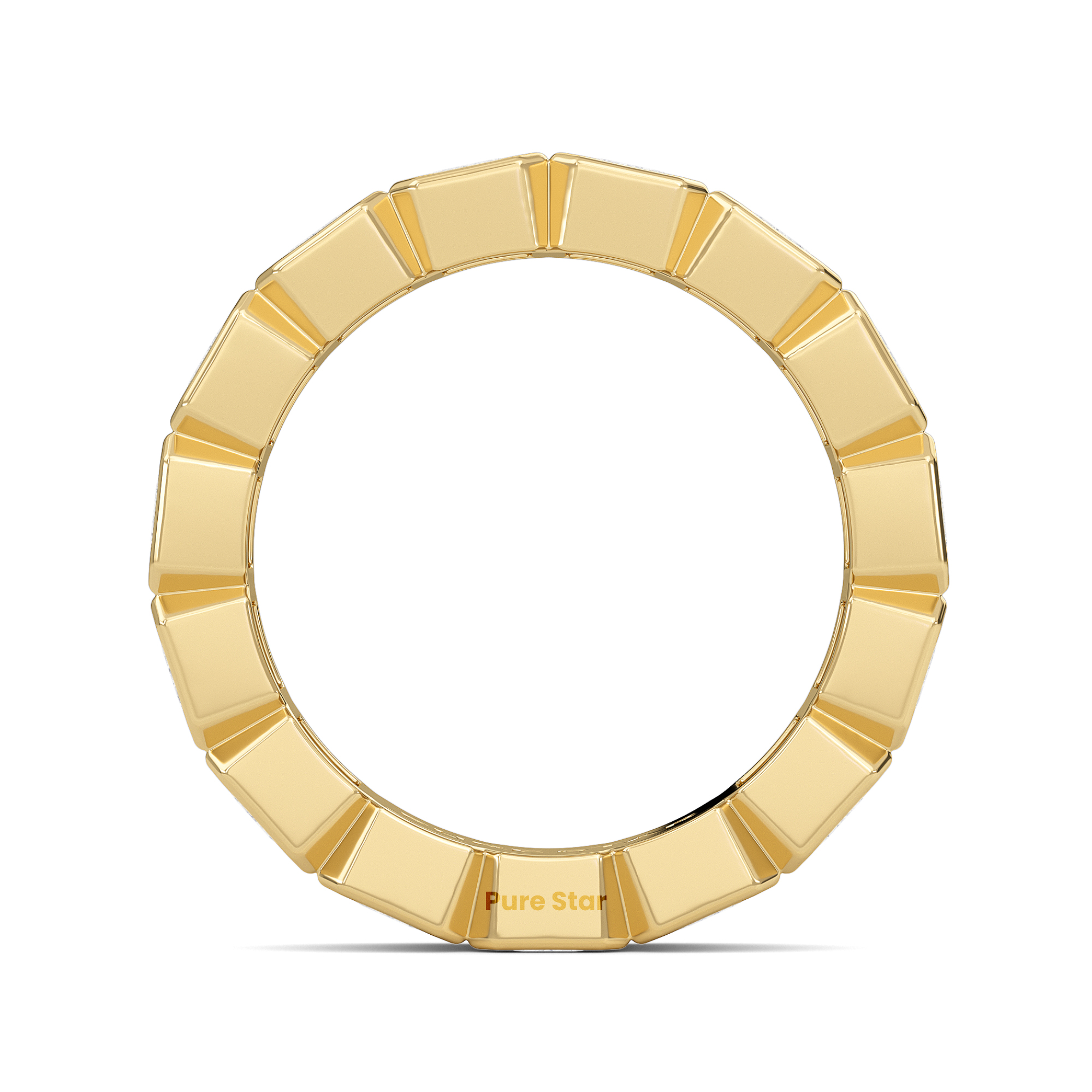 Maisie Emerald Lab Grown Eternity Band 5.0mm*3.55mm 10K Yellow Gold-purestarjewelry