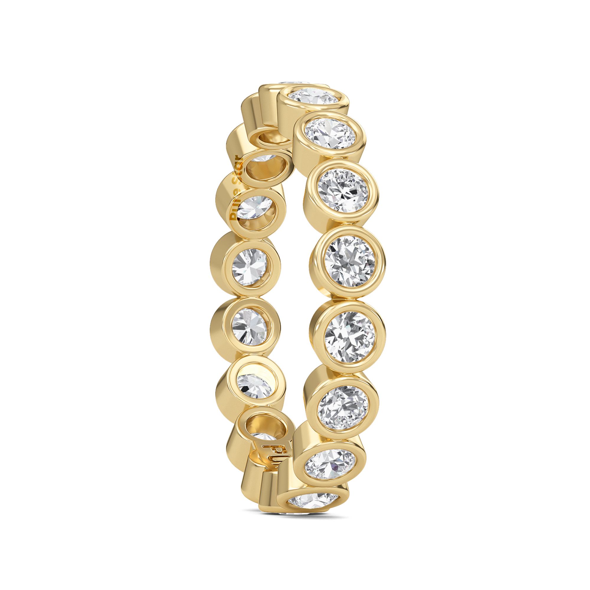 Azari Round Lab Grown Eternity Band 2.70mm 18K Yellow Gold-purestarjewelry