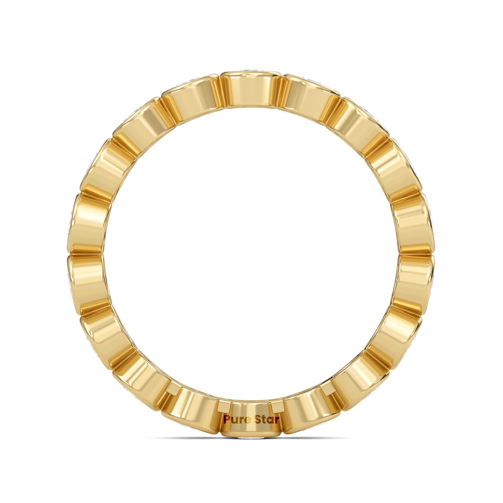 Azari Round Lab Grown Eternity Band 2.70mm 18K Yellow Gold-purestarjewelry