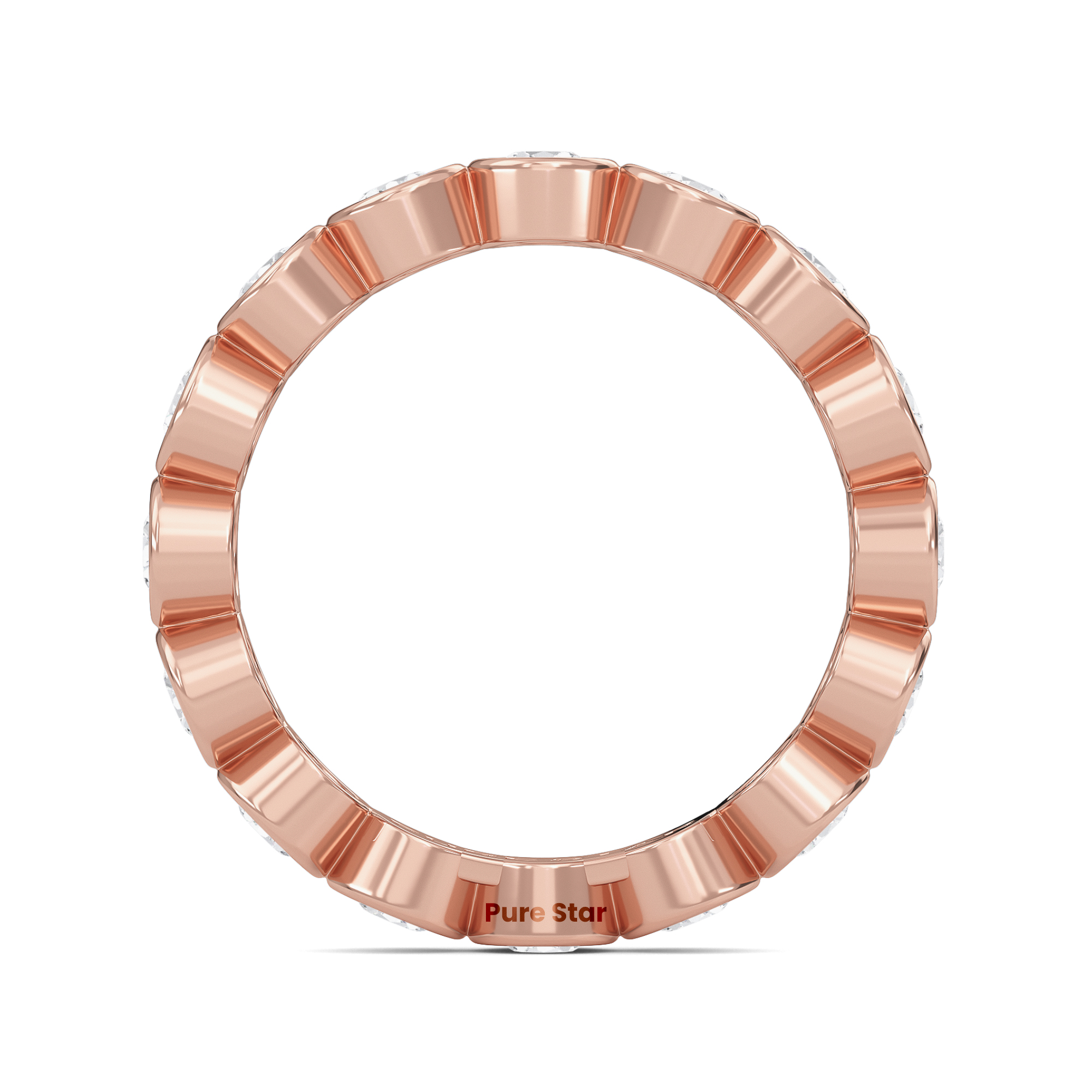 Azari Round Lab Grown Eternity Band 3.10mm 10k Rose Gold-purestarjewelry