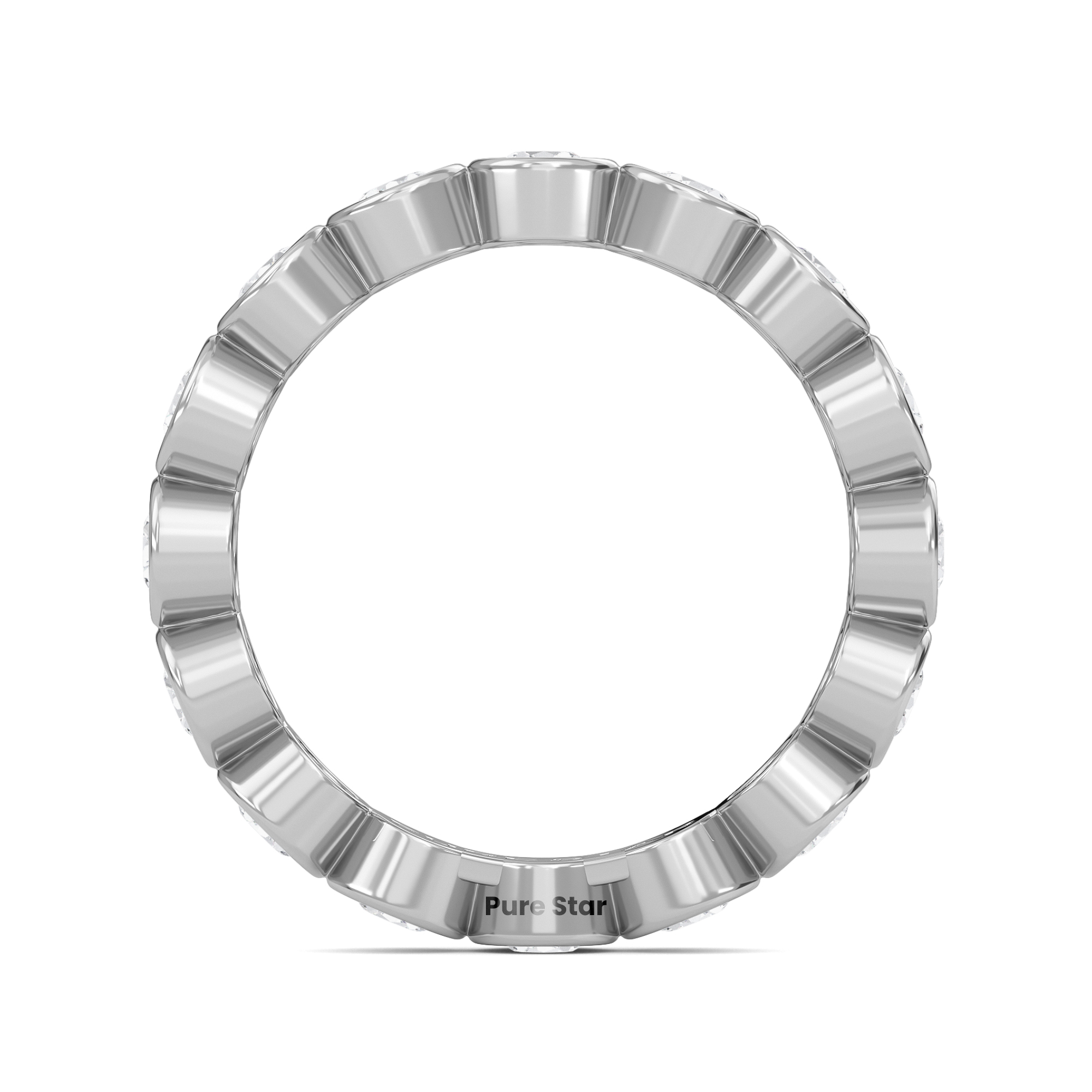 Azari Round Lab Grown Eternity Band 3.10mm 18K White Gold-purestarjewelry