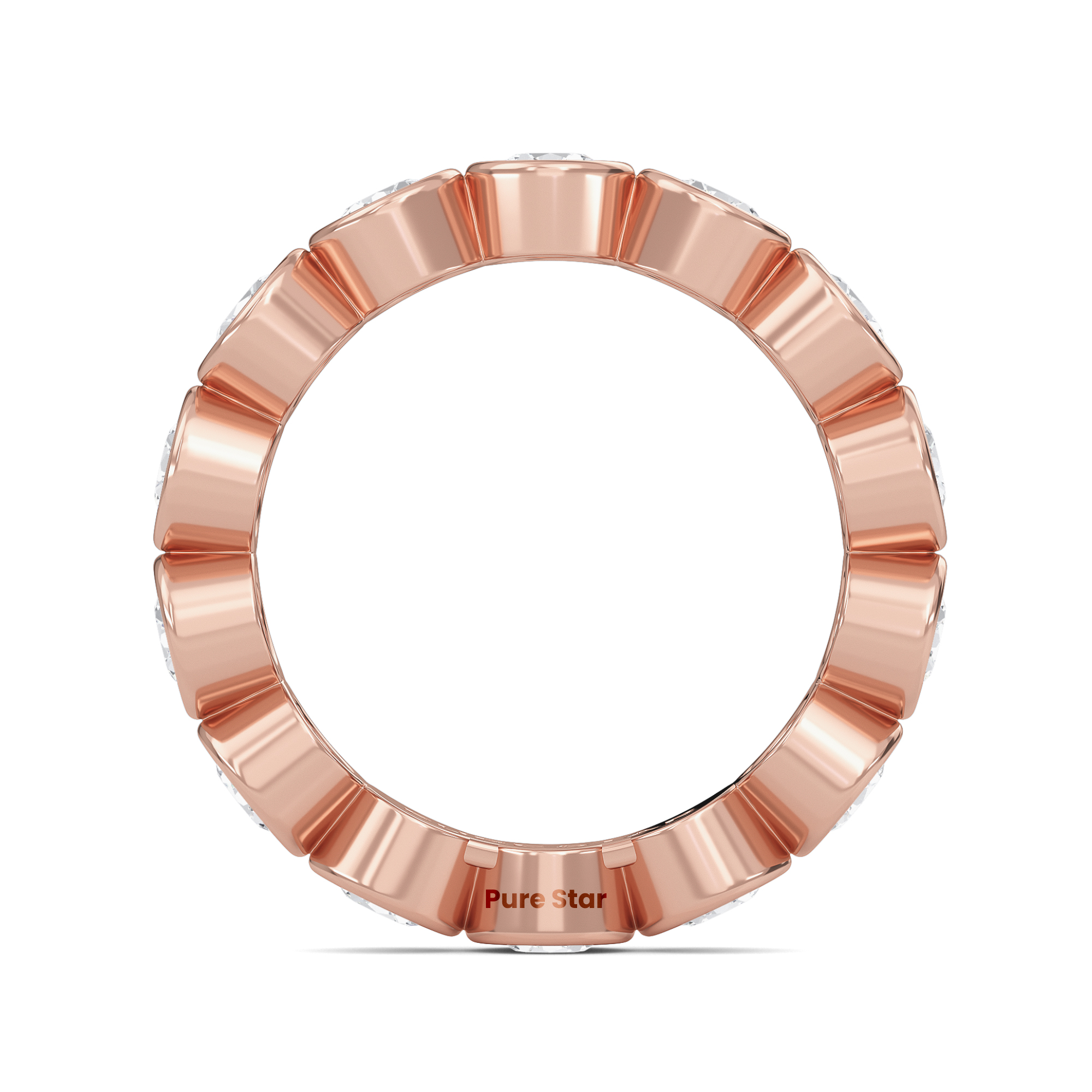 Azari Round Lab Grown Eternity Band 3.80mm 14K Rose Gold-purestarjewelry