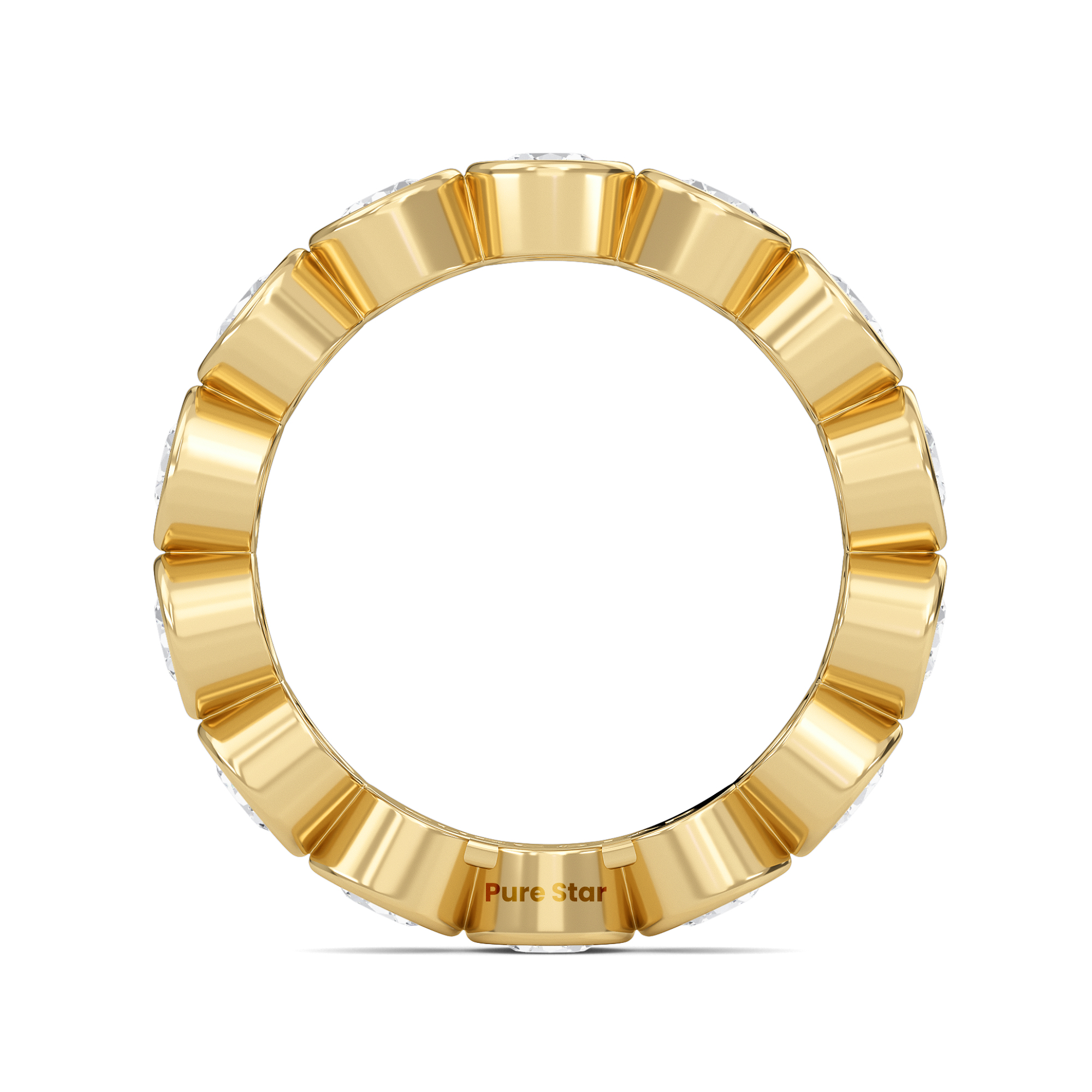 Azari Round Lab Grown Eternity Band 3.80mm 18K Yellow Gold-purestarjewelry