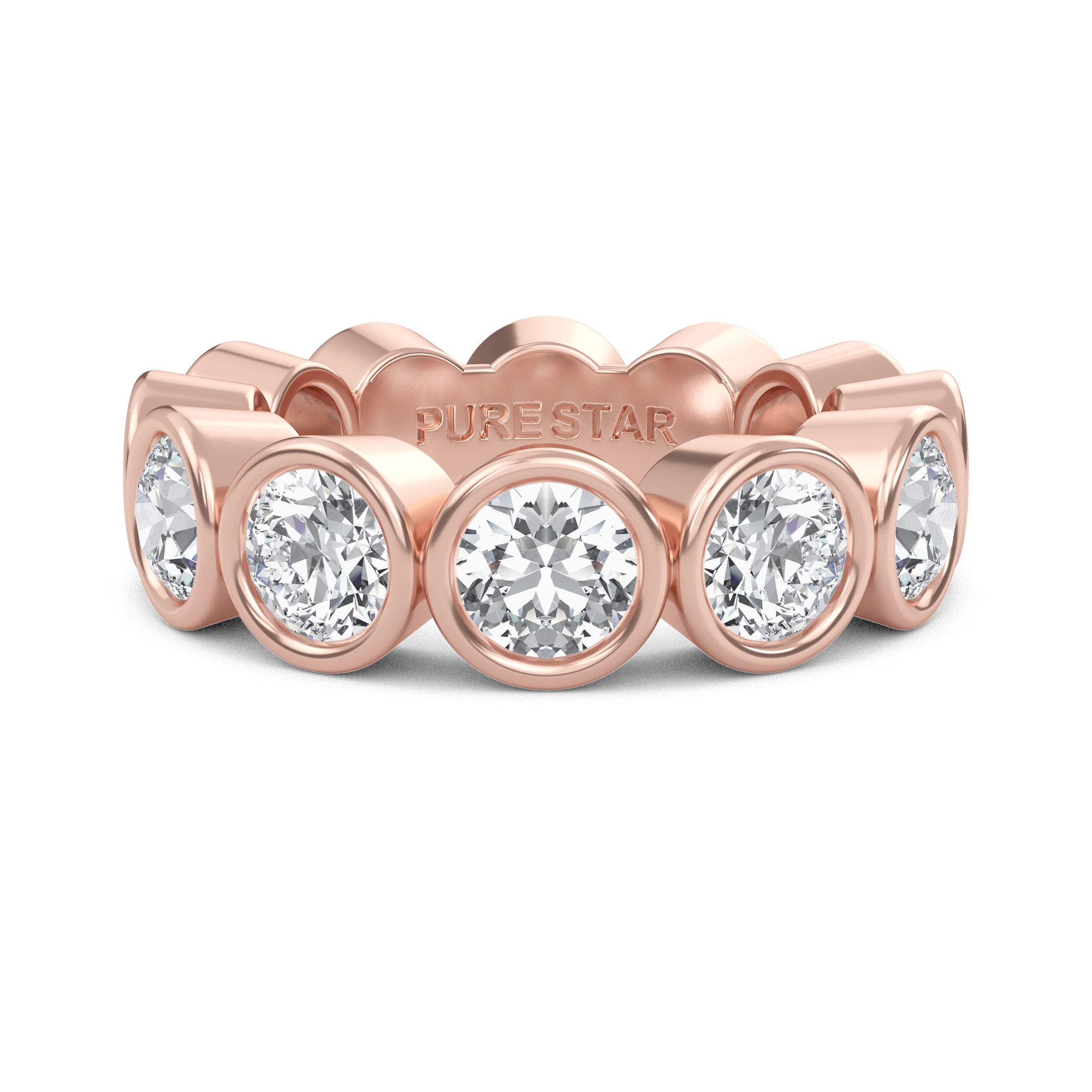 Azari Round Lab Grown Eternity Band 4.80mm 10k Rose Gold-purestarjewelry