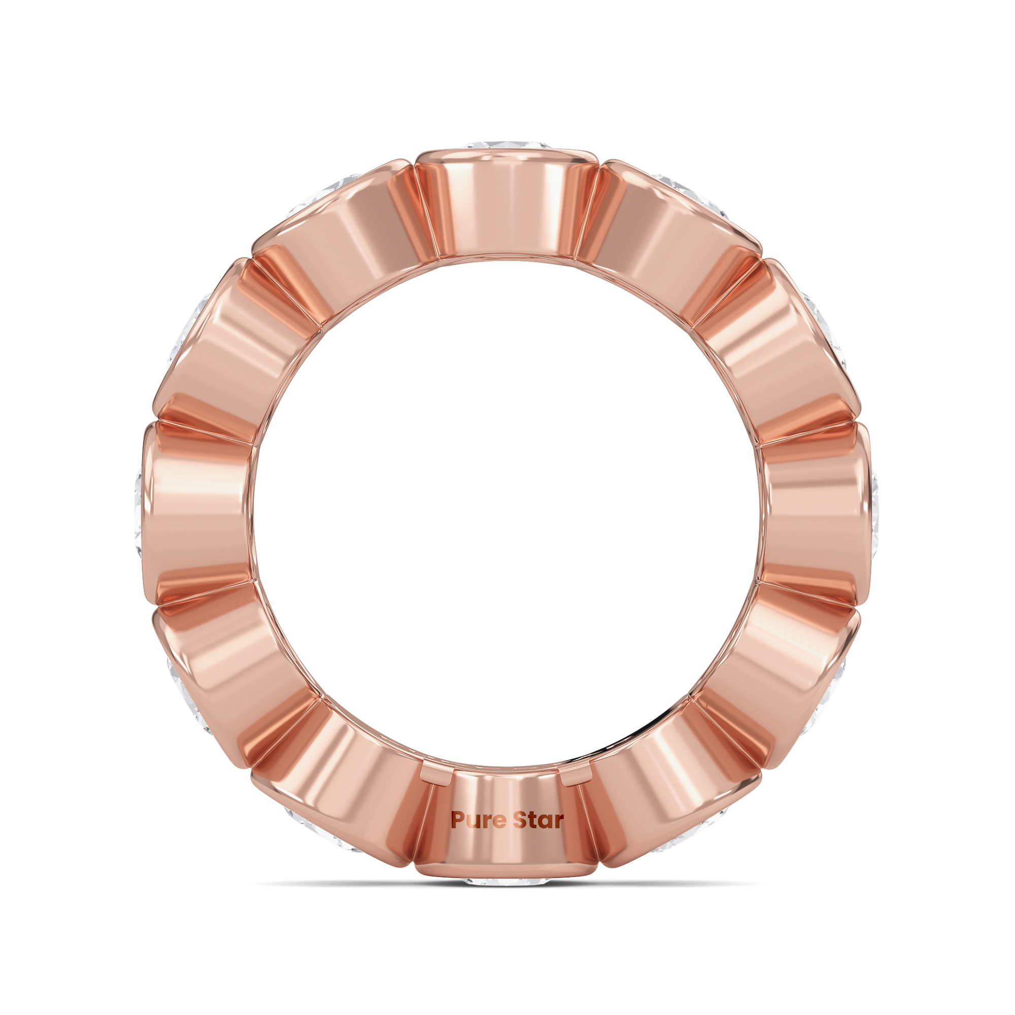 Azari Round Lab Grown Eternity Band 4.80mm 10k Rose Gold-purestarjewelry