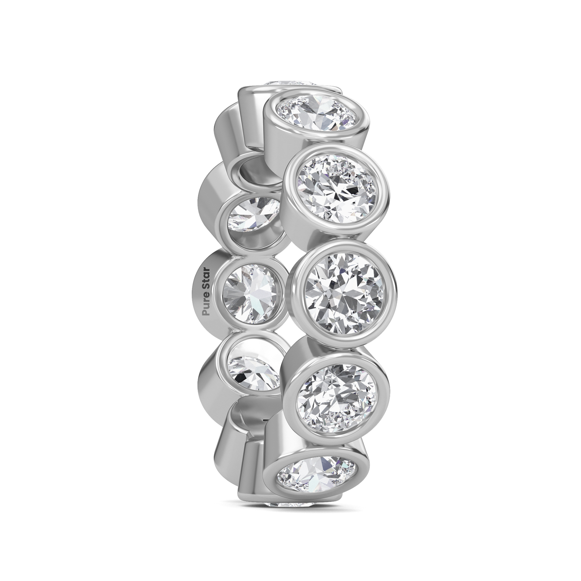 Azari Round Lab Grown Eternity Band 4.80mm 14K White Gold-purestarjewelry