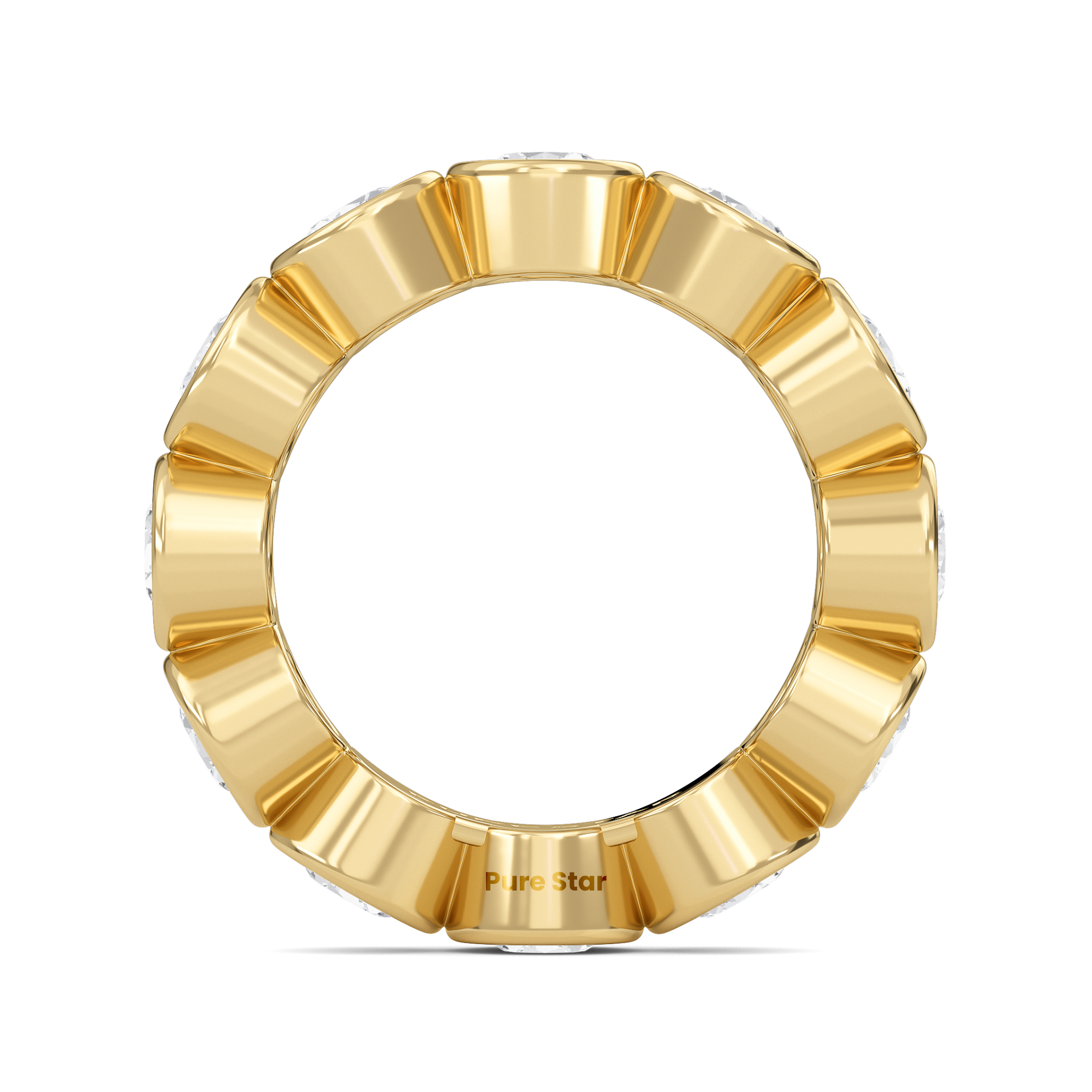 Azari Round Lab Grown Eternity Band 4.80mm 18K Yellow Gold-purestarjewelry