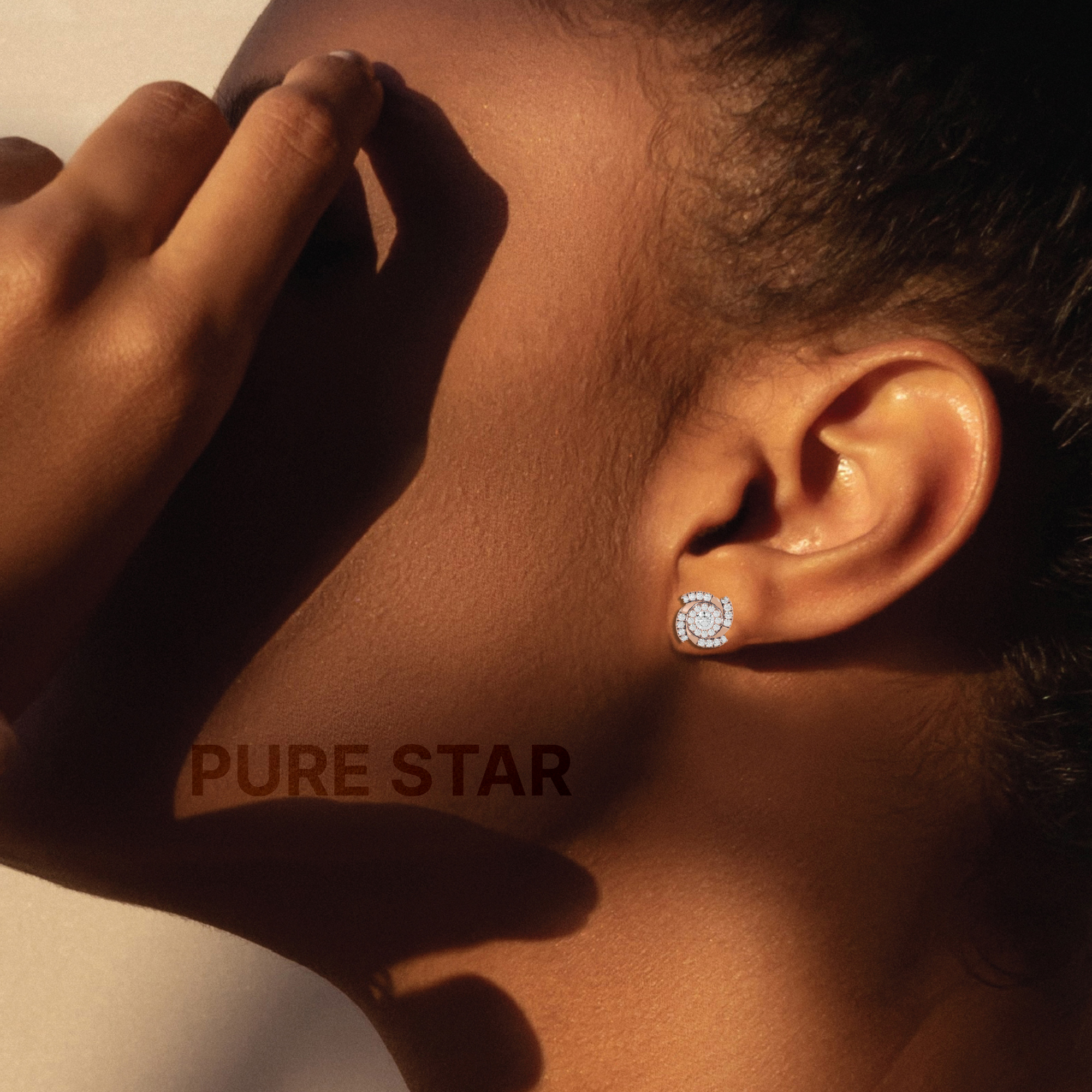 Cielo Round Lab Grown Earring 0.50CT 18K Rose Gold-purestarjewelry