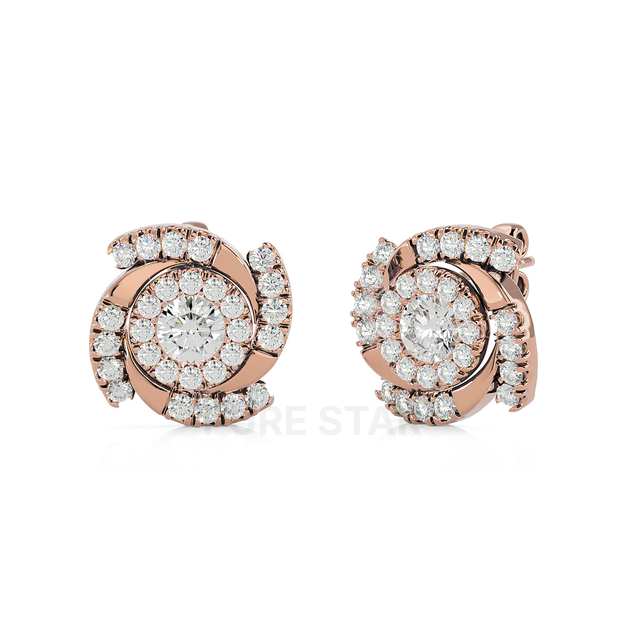 Cielo Round Lab Grown Earring 0.50CT 18K Rose Gold-purestarjewelry