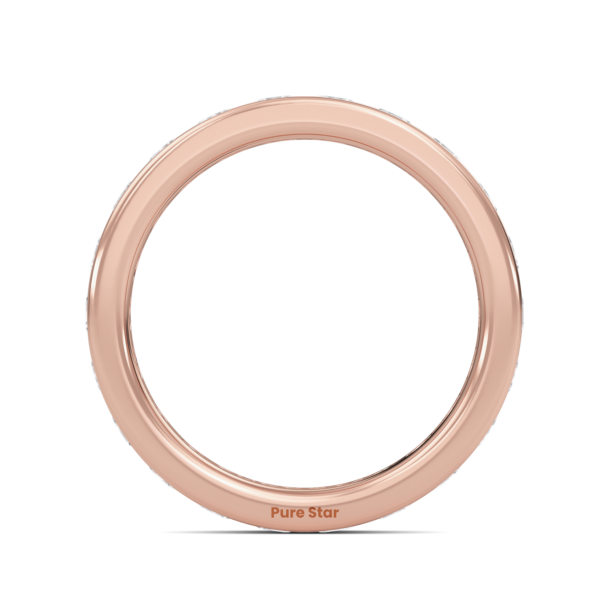 Serenity Round Lab Grown Eternity Band 2.80mm 18K Rose Gold-purestarjewelry