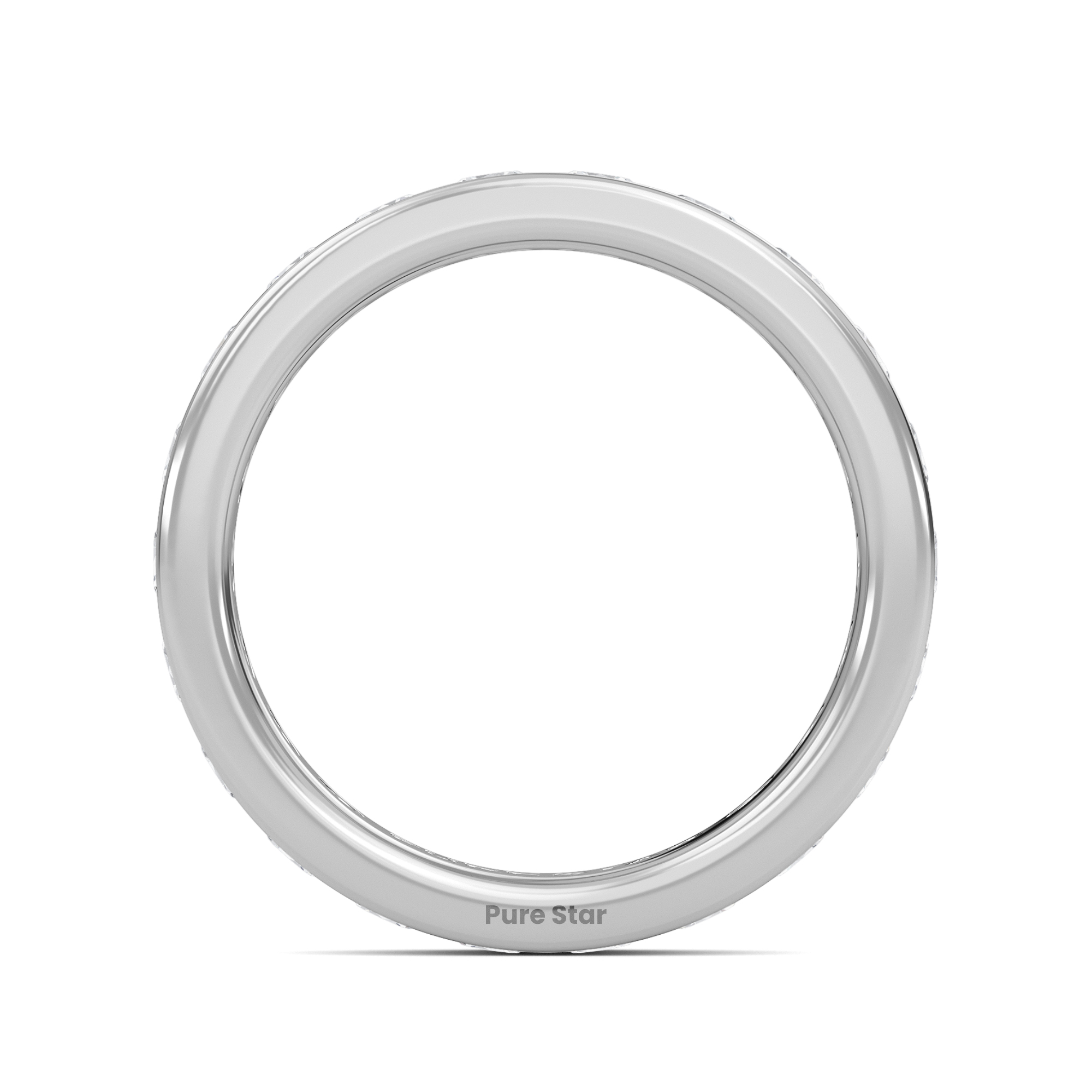 Serenity Round Lab Grown Eternity Band 2.80mm 14K White Gold-purestarjewelry