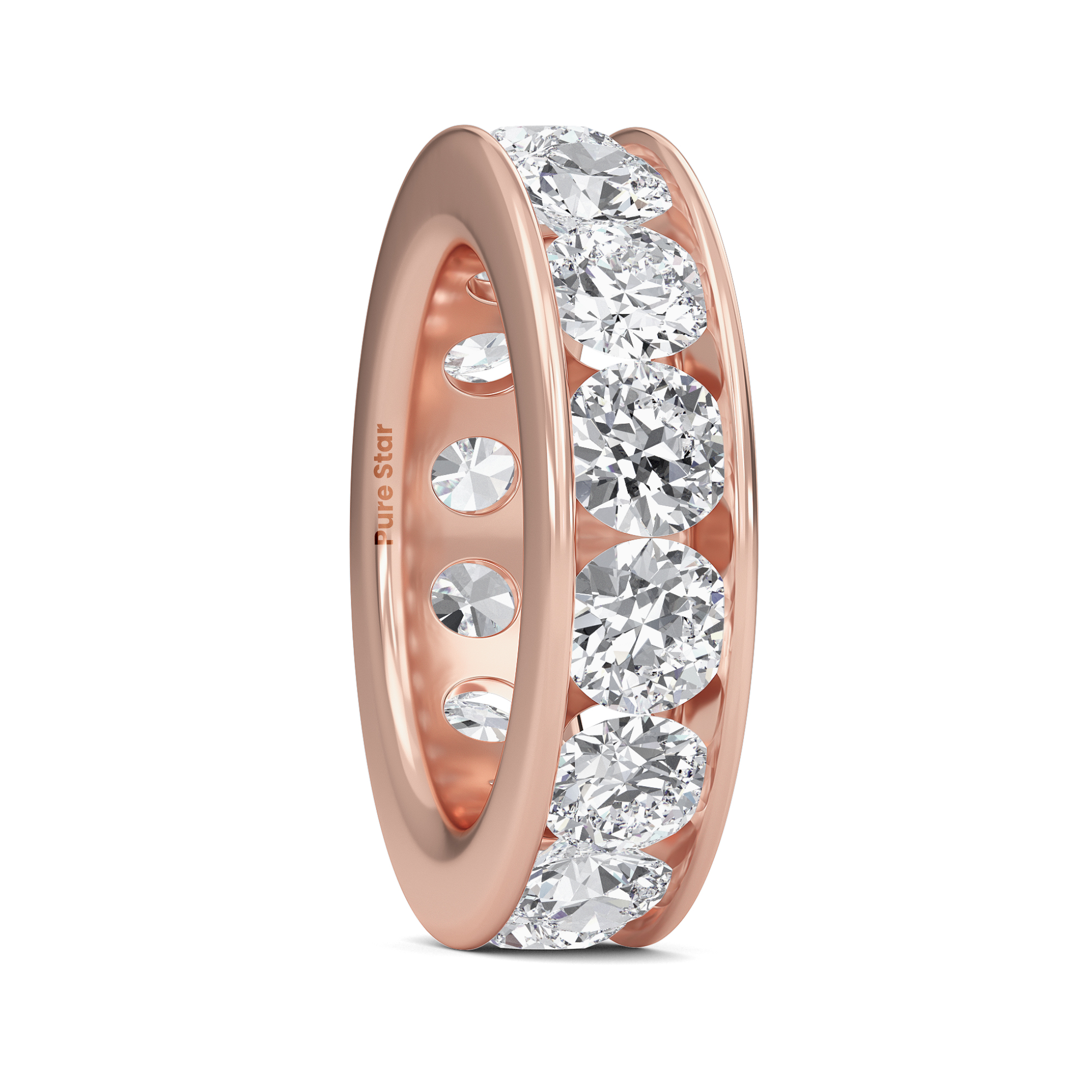 Serenity Round Lab Grown Eternity Band 5mm 14K Rose Gold-purestarjewelry