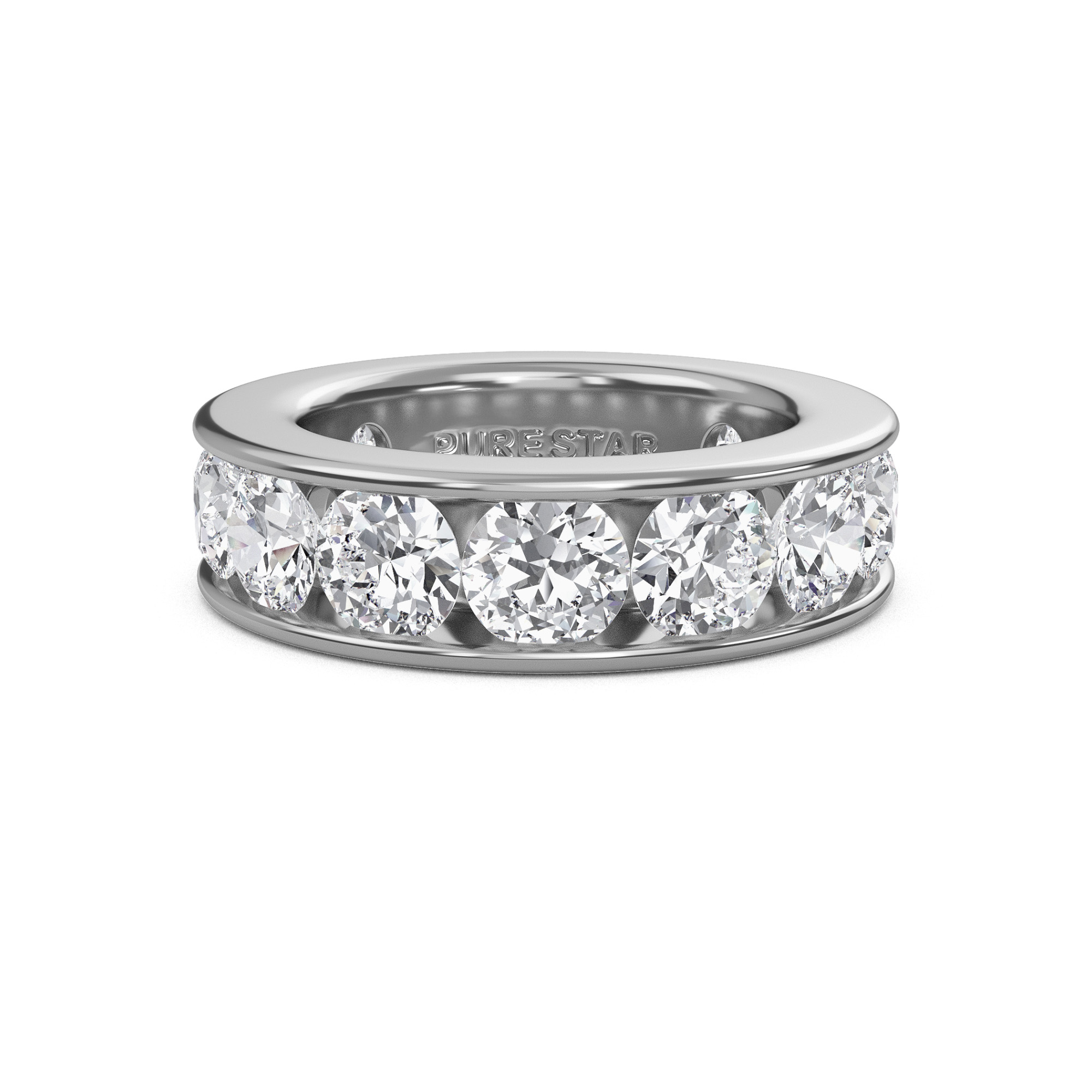 Serenity Round Lab Grown Eternity Band 5mm 10K White Gold-purestarjewelry