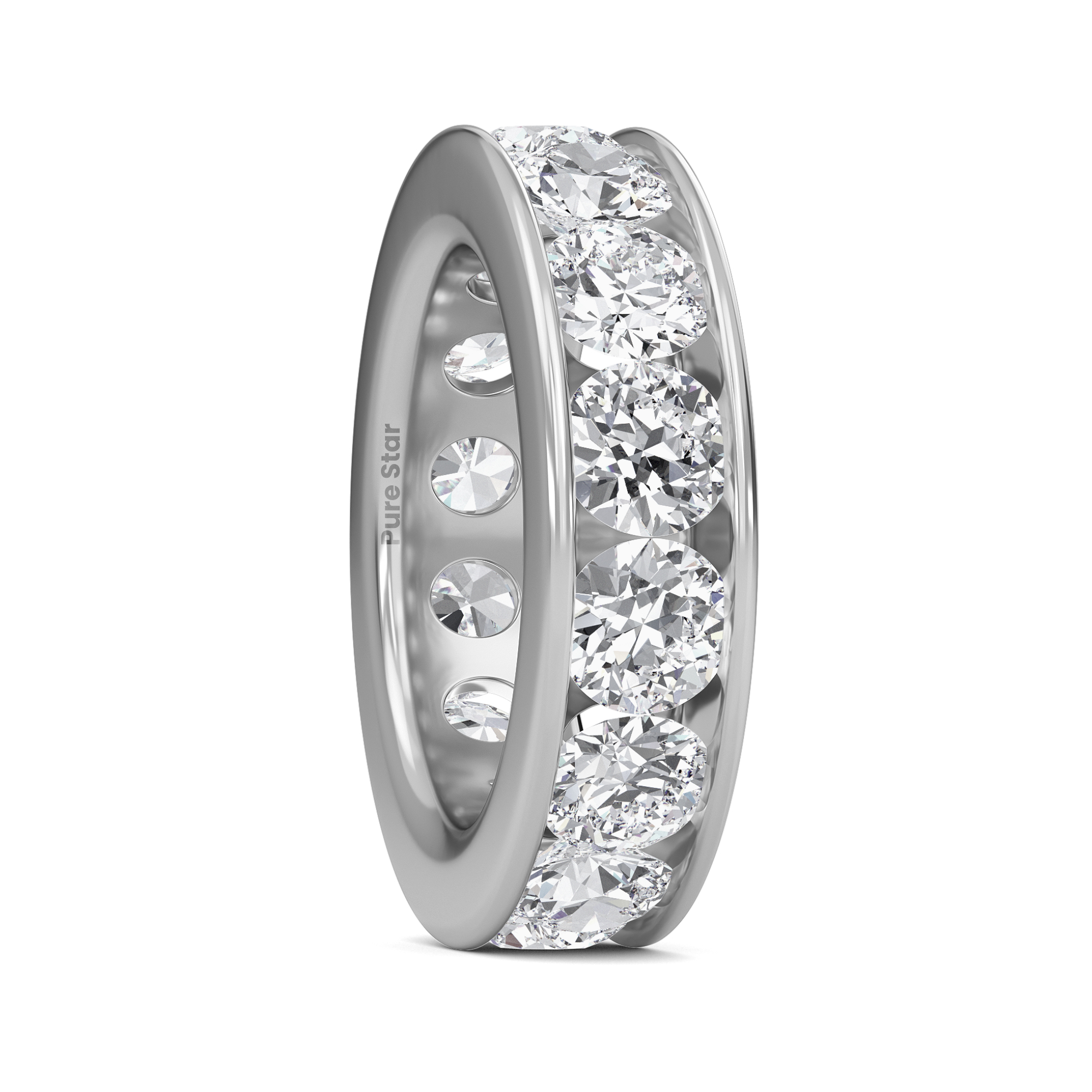 Serenity Round Lab Grown Eternity Band 5mm 10K White Gold-purestarjewelry