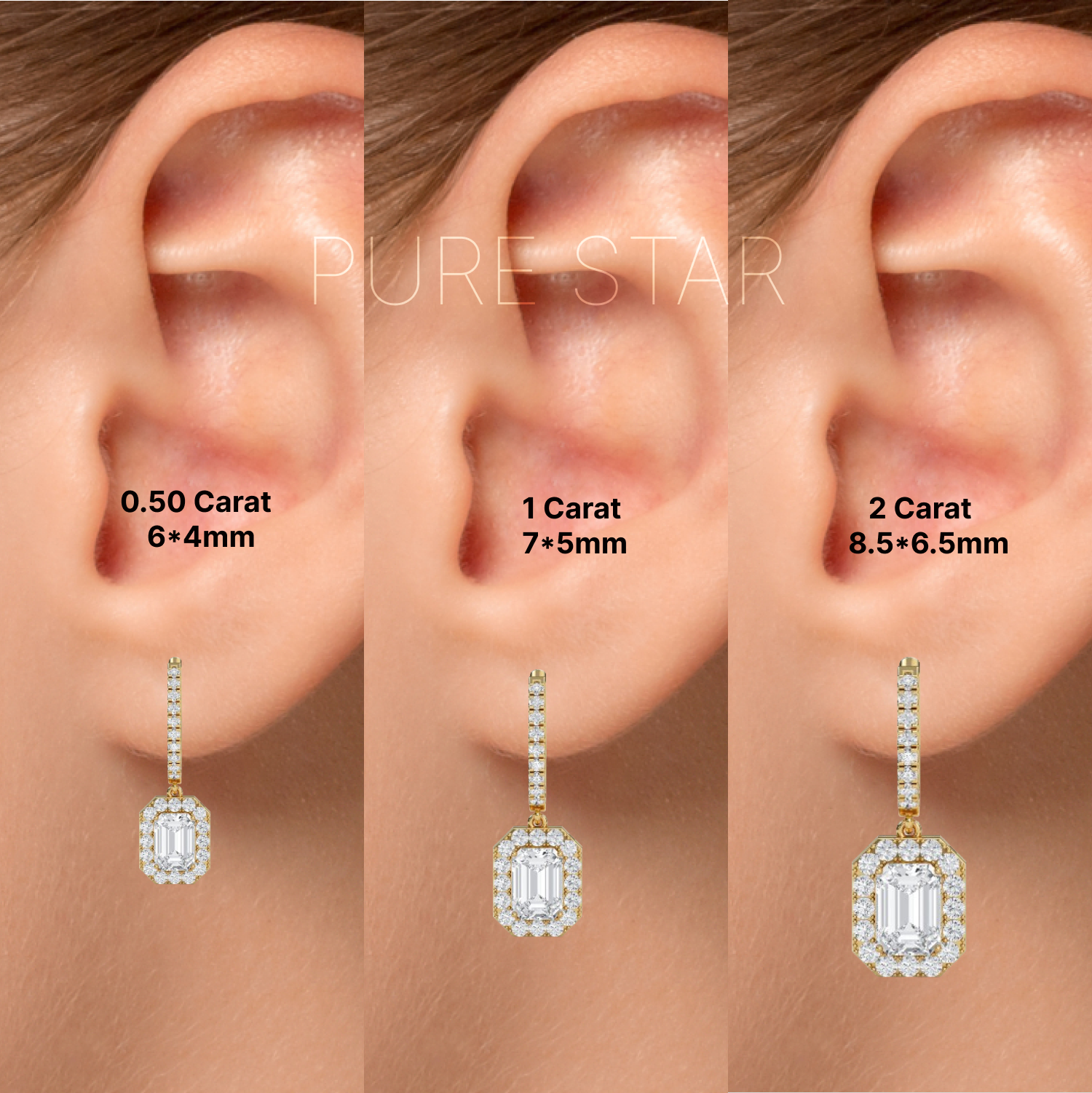 Parker Emerald Lab Grown  Earring 0.15CT 14K Yellow Gold-purestarjewelry
