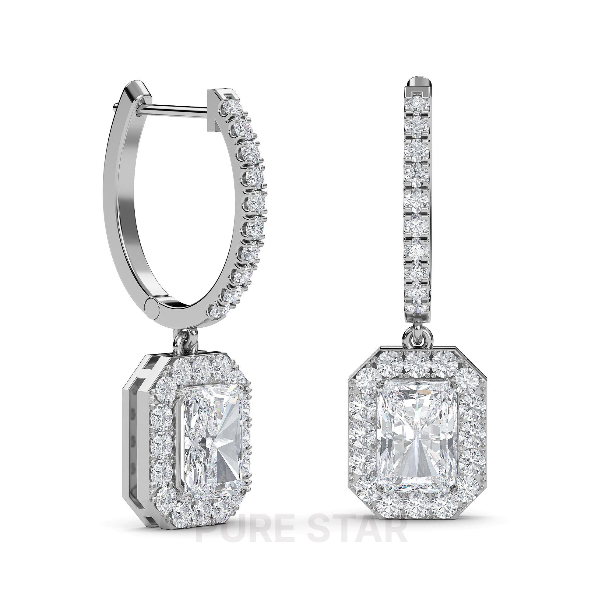 lab diamond halo earrings

