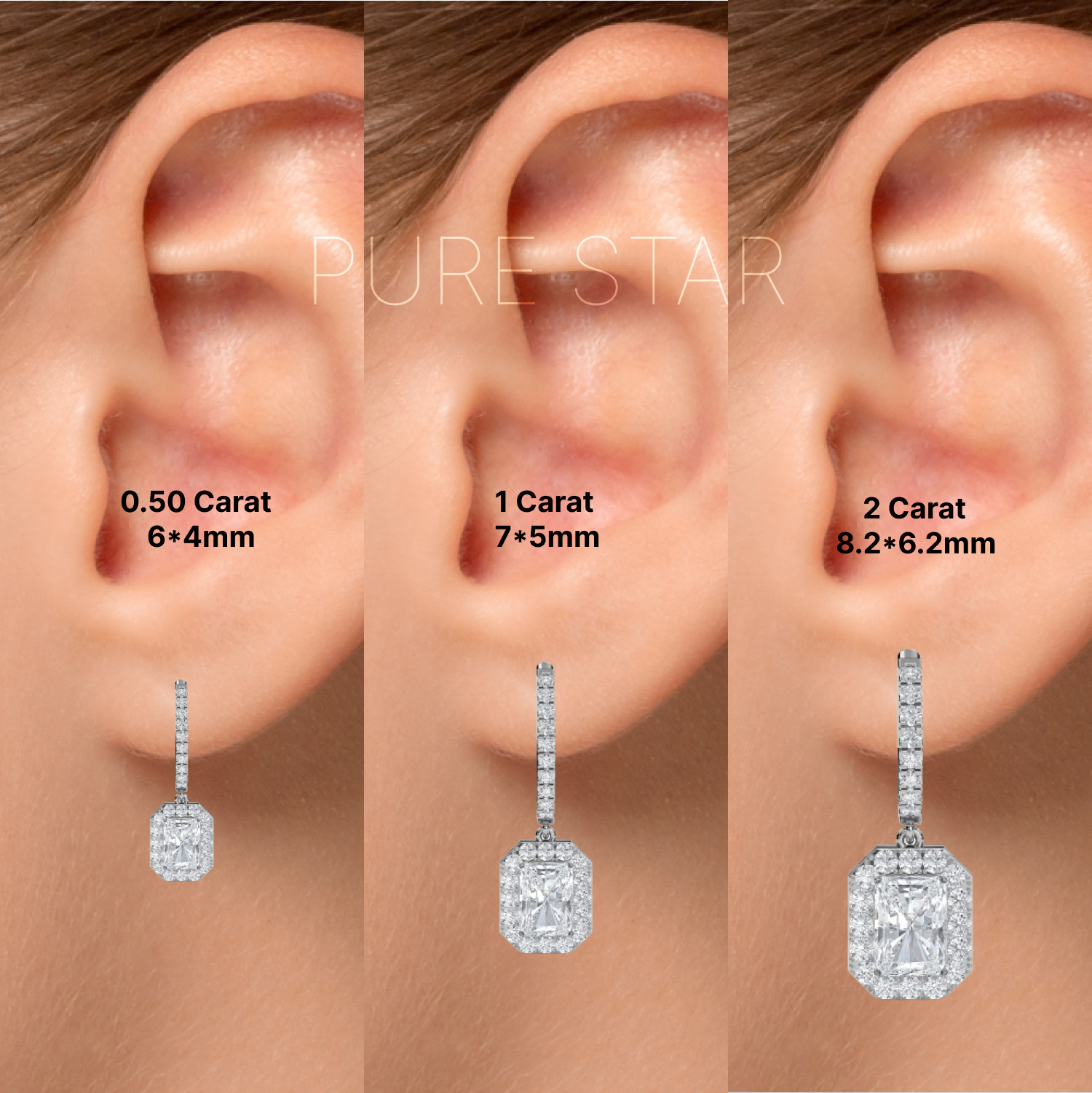 lab diamond halo earrings

