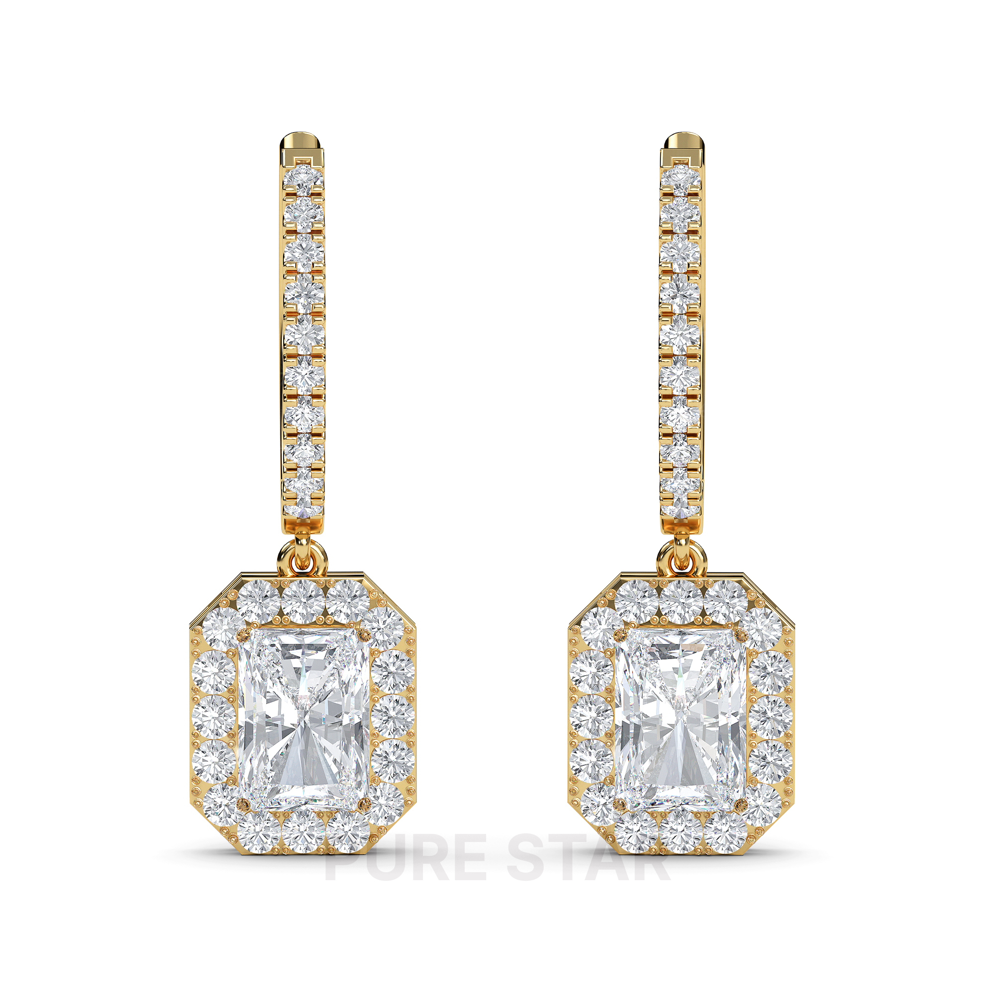 lab diamond halo earrings

