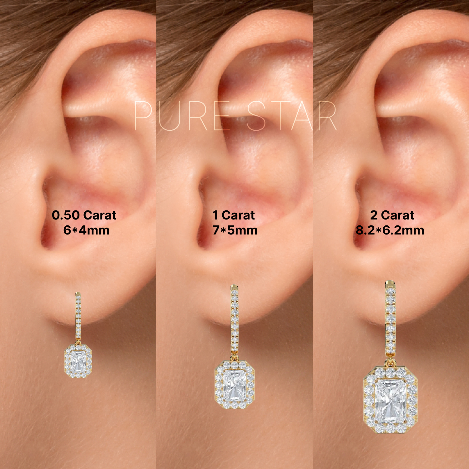 lab diamond halo earrings

