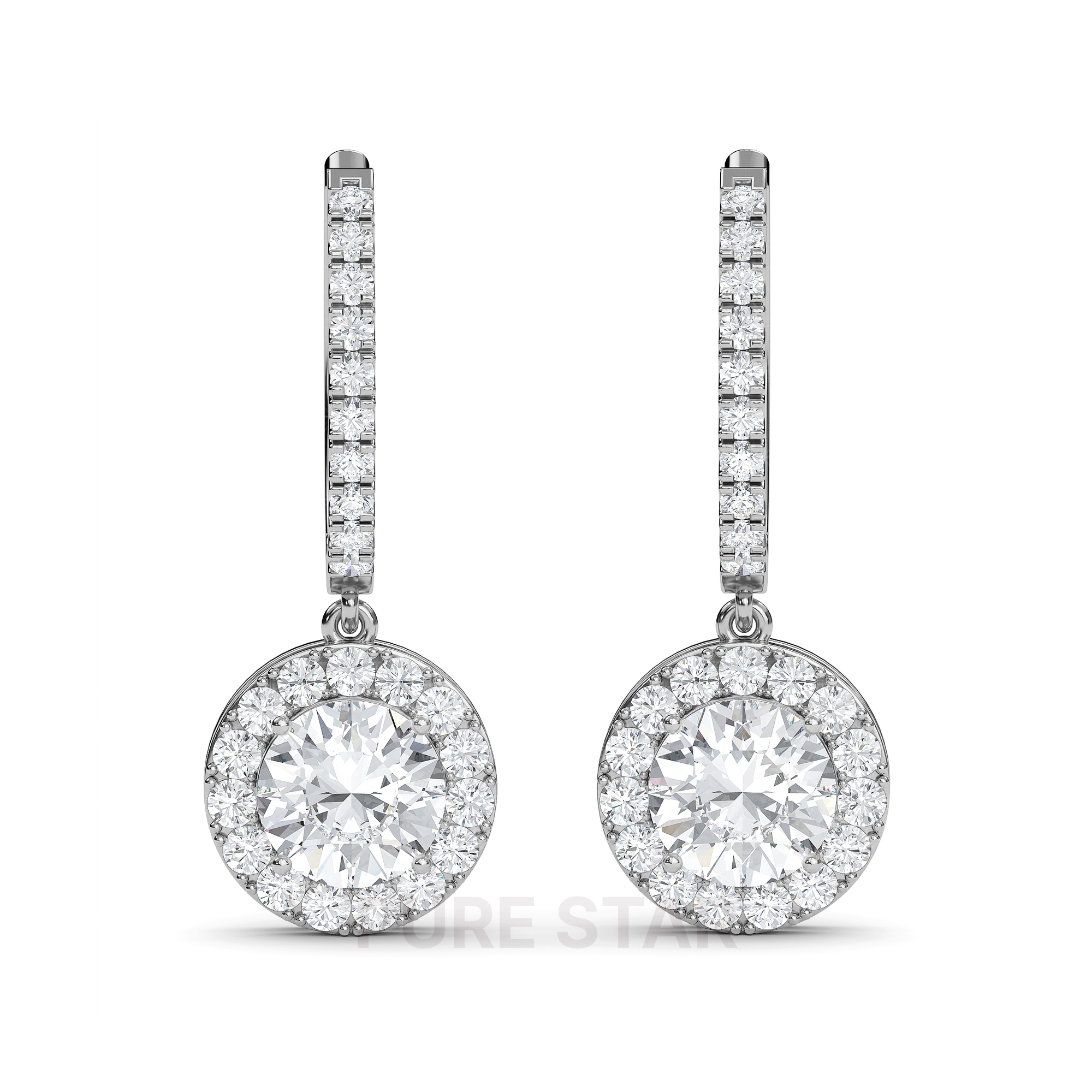 Wren Round Lab Grown  Earring 0.50CT 18K White Gold-purestarjewelry