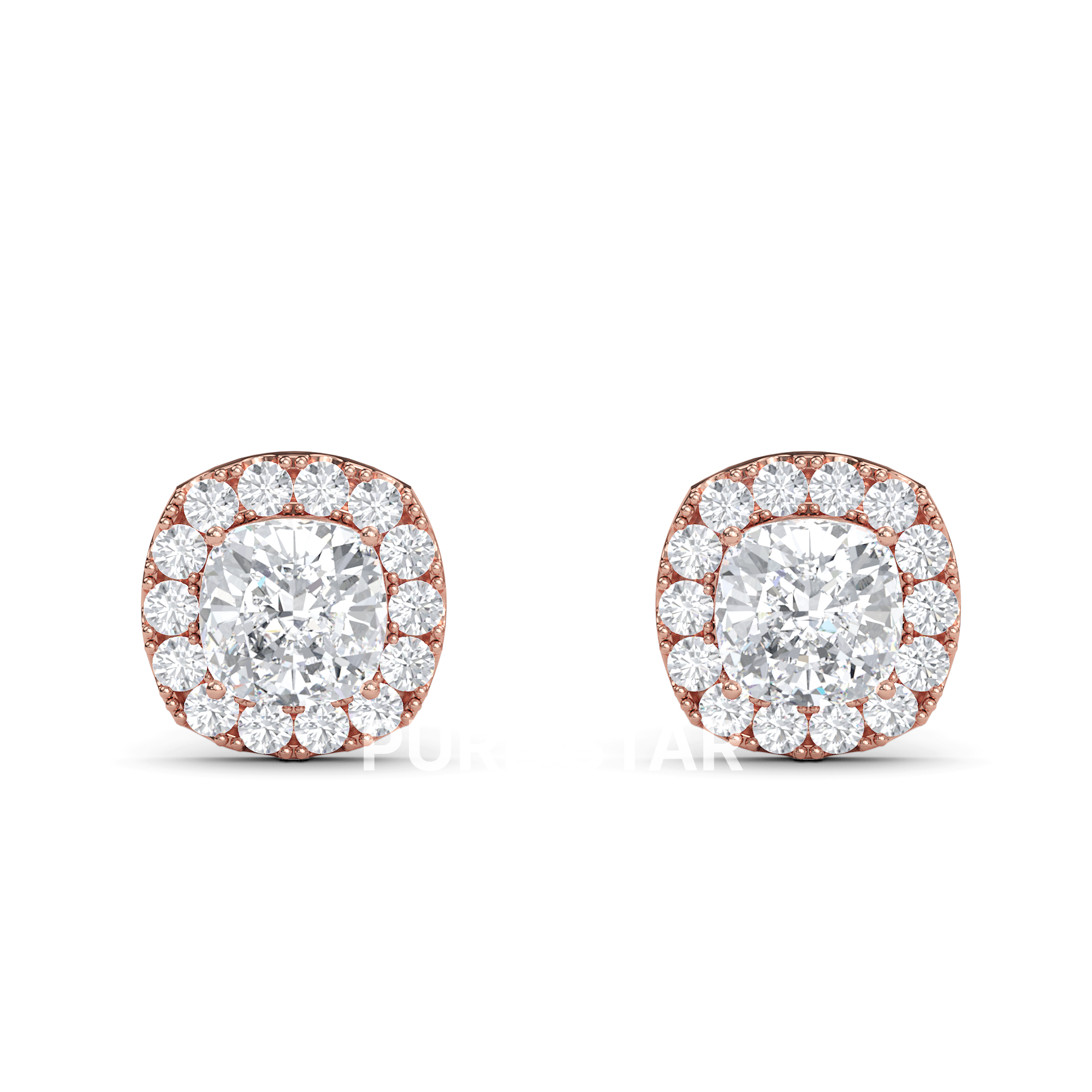 Asher Emerald Lab Grown  Earring 1CT 10K Rose Gold-purestarjewelry