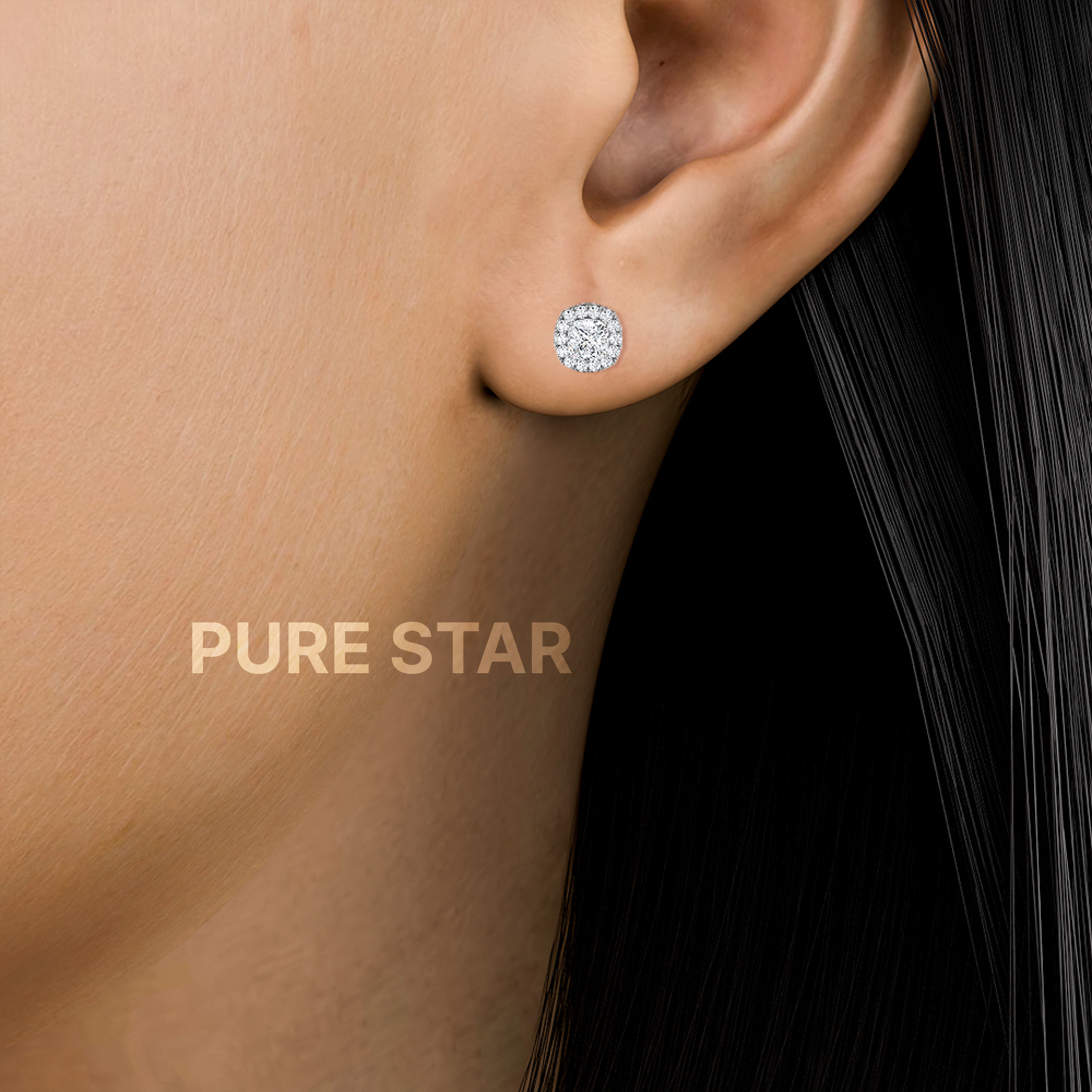 Asher Emerald Lab Grown  Earring 1CT 10K White Gold-purestarjewelry