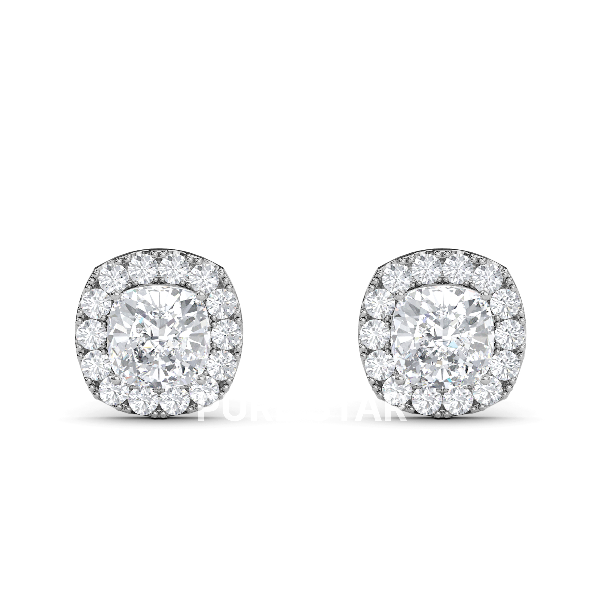 Asher Emerald Lab Grown  Earring 2CT 18K White Gold-purestarjewelry