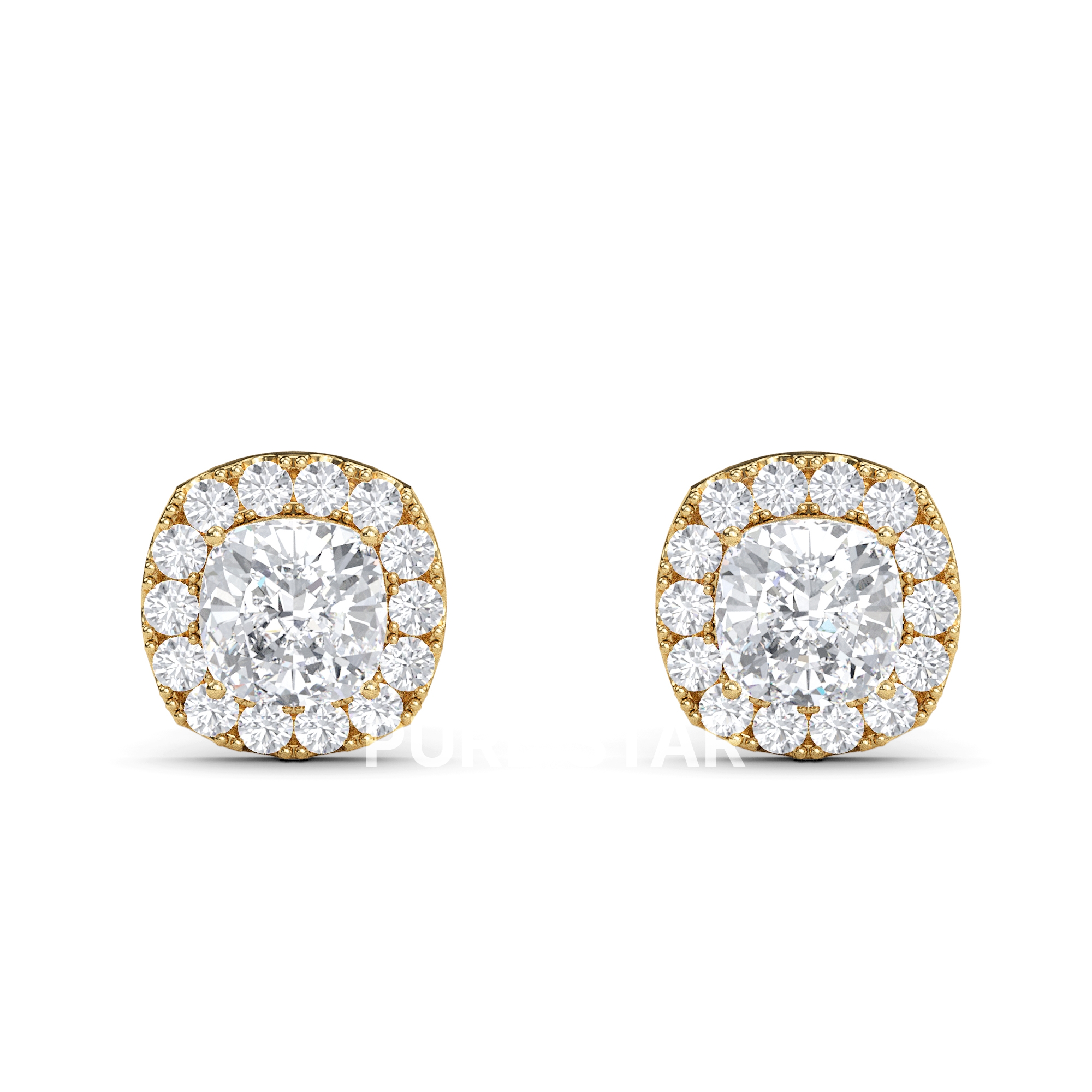 Asher Emerald Lab Grown  Earring 2CT 18K Yellow Gold-purestarjewelry
