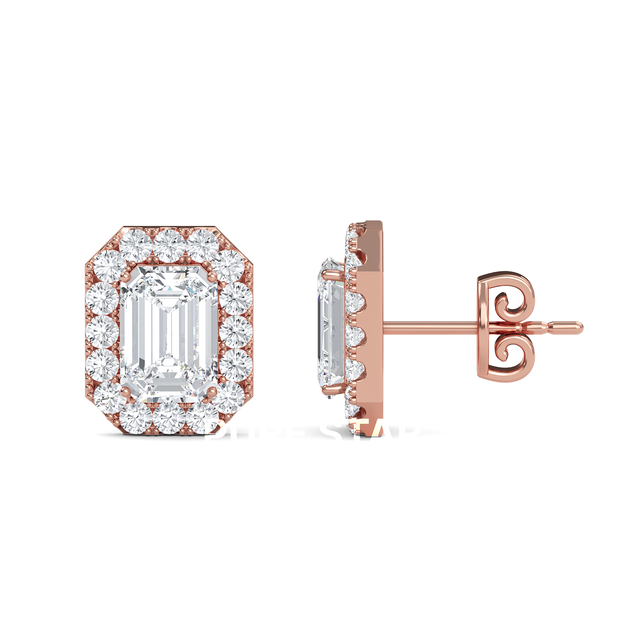 WIlla Emerald Lab Grown  Earring 0.50CT 18K Rose Gold-purestarjewelry